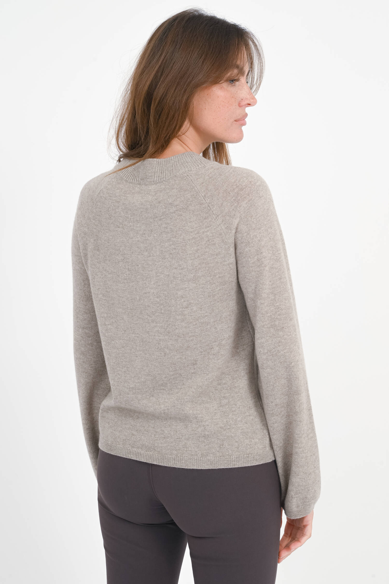 Woll-Cash-Mix Pullover in Beige meliert