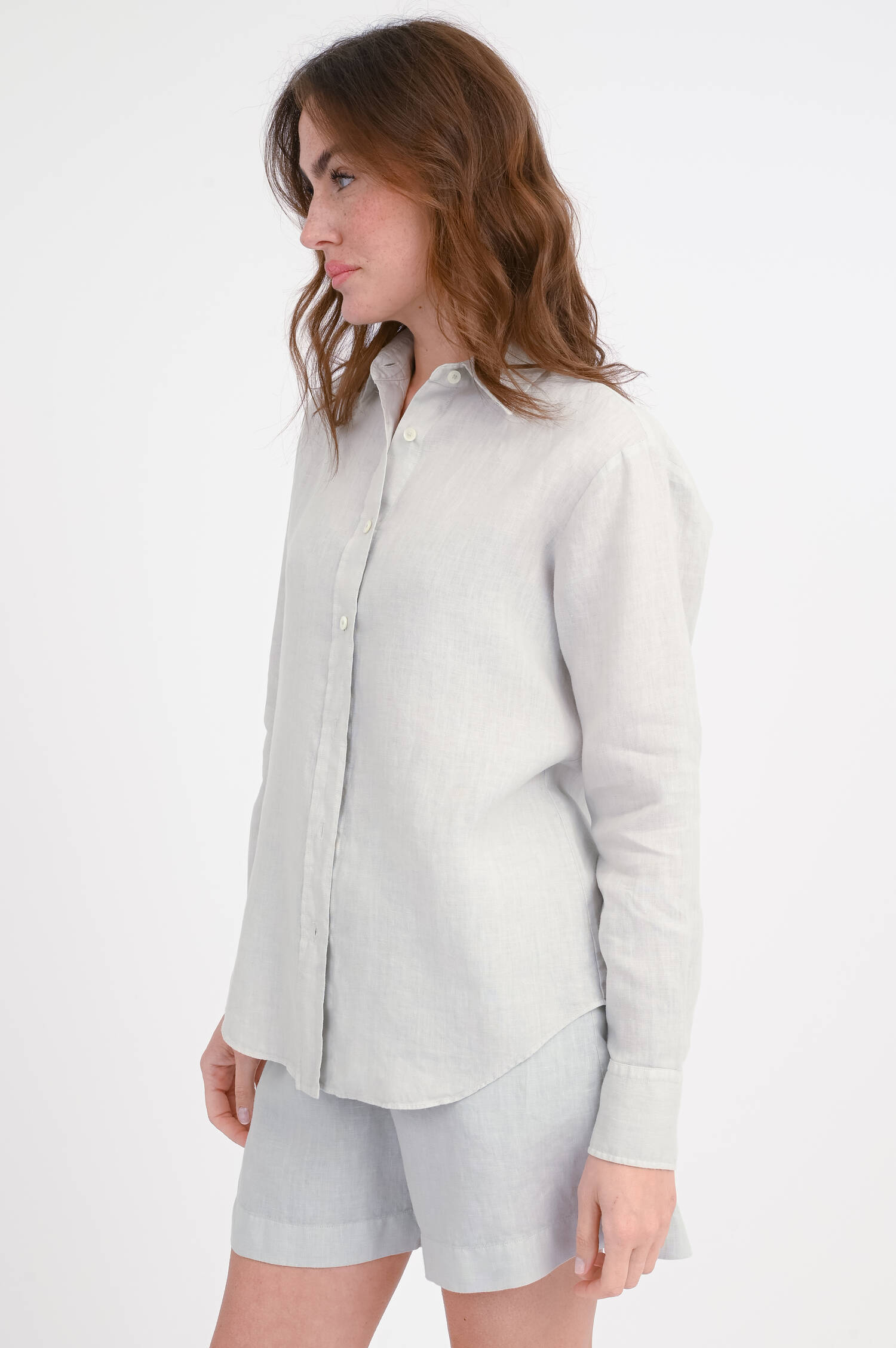 Langarm-Leinenbluse SILVY in Stone