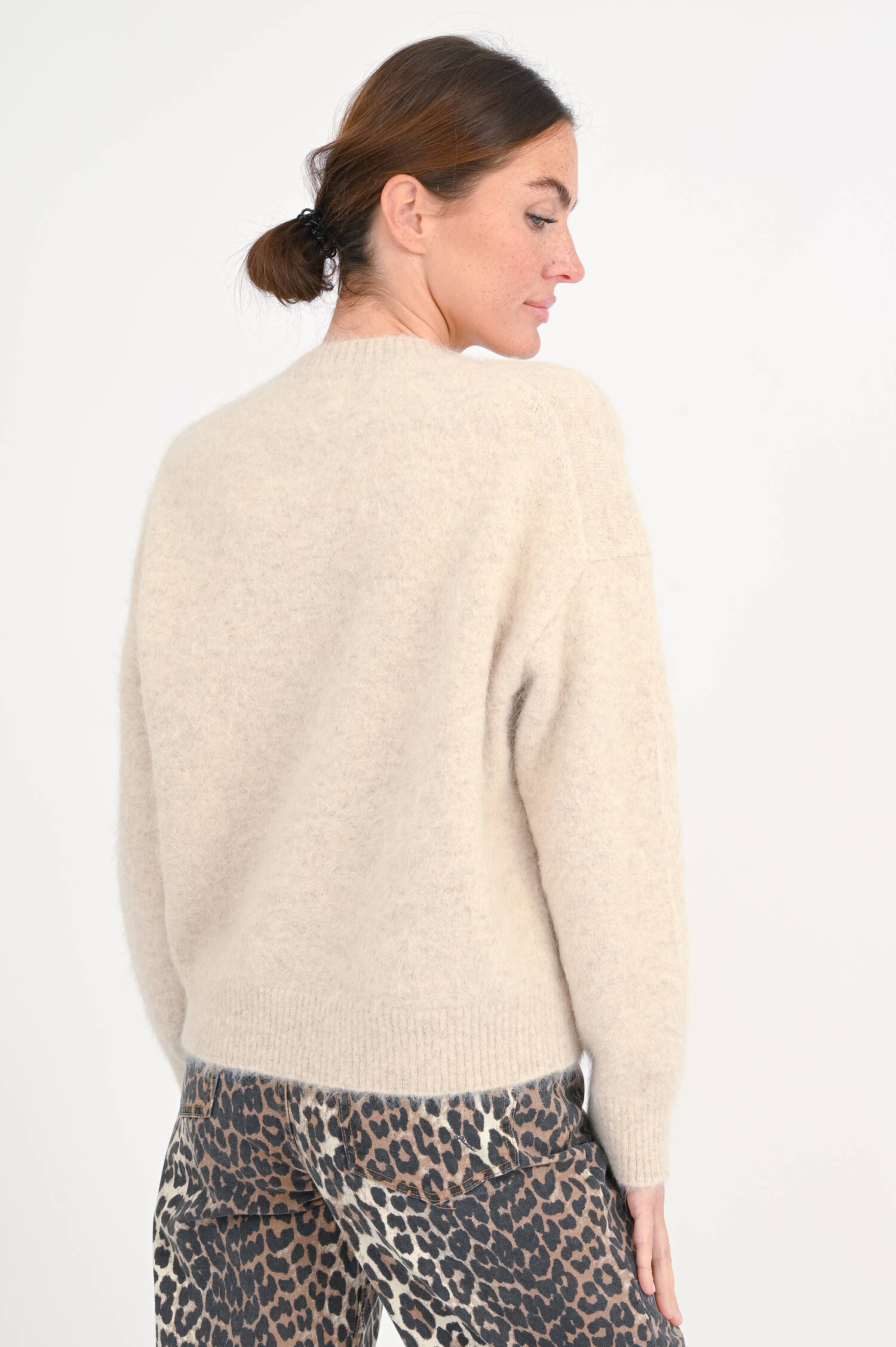 Strickweste aus Alpaka-Mix in Beige