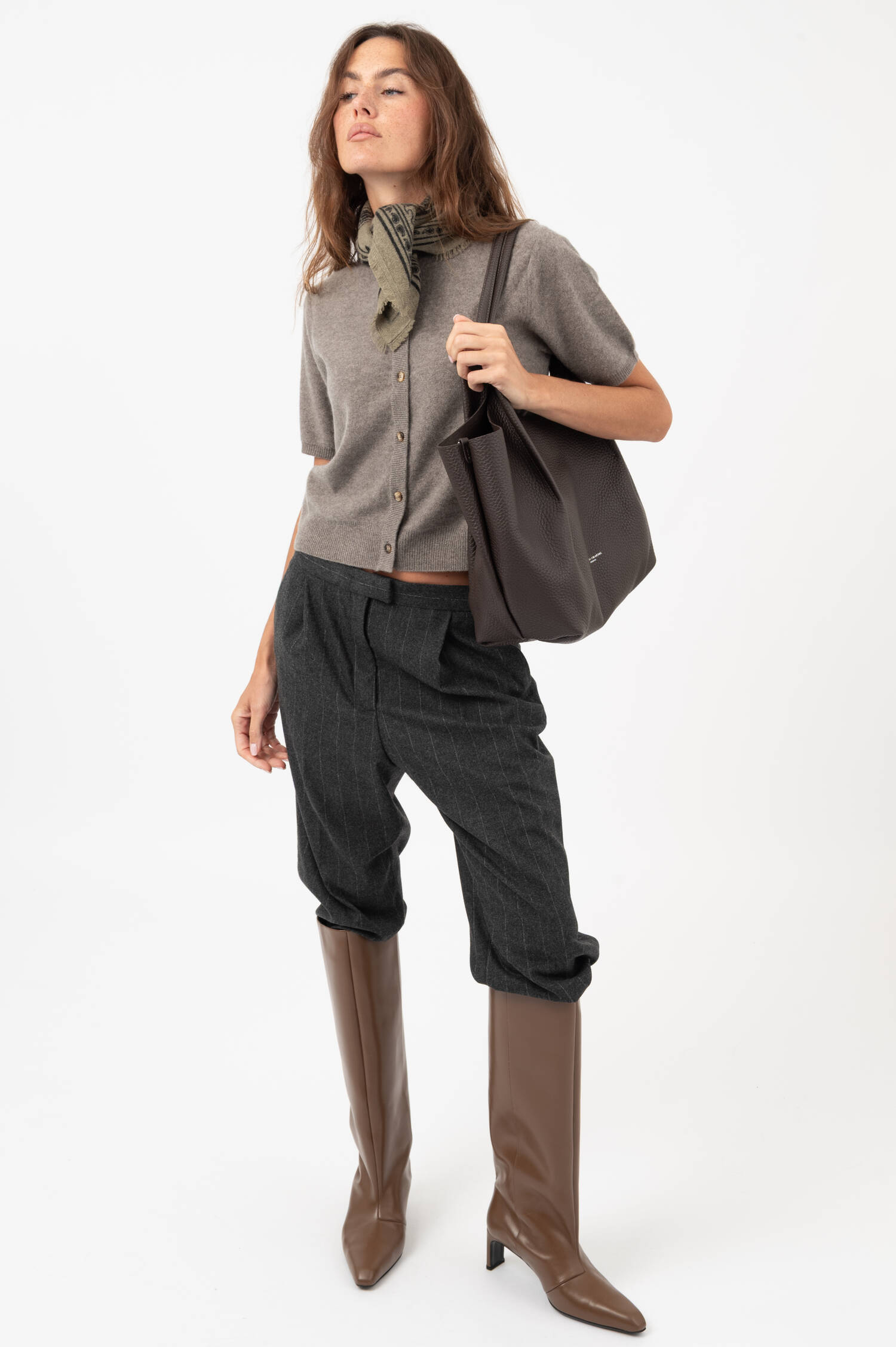 Cashmere-Cardigan in Taupe