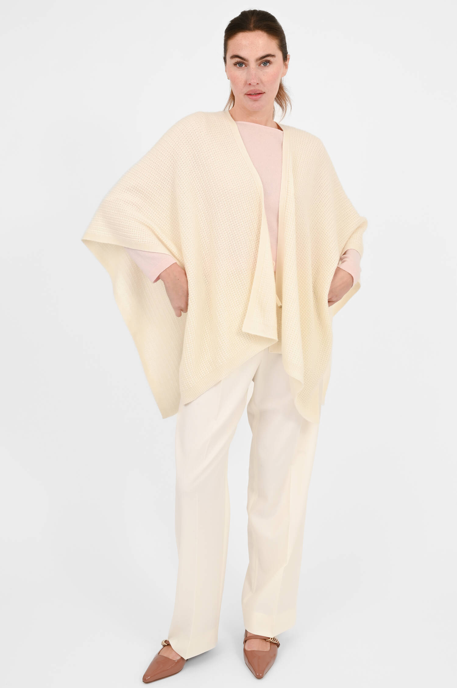 Cashmere-Dreieckstuch in Creme