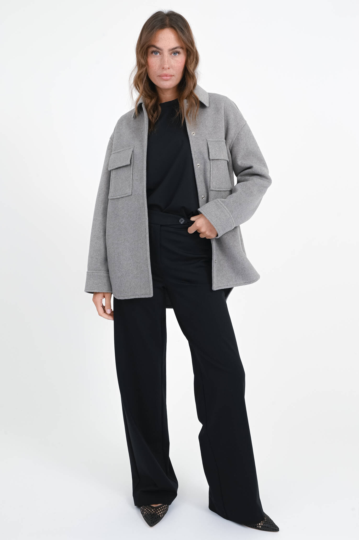 Fleecejacket / Overshirt in Hellgrau Fleecejacket / Overshirt in Hellgrau