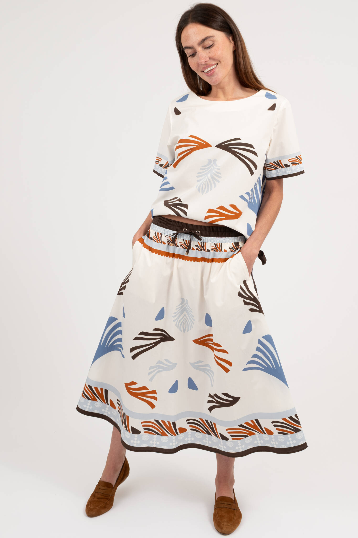 Rock mit Prin in Weiß