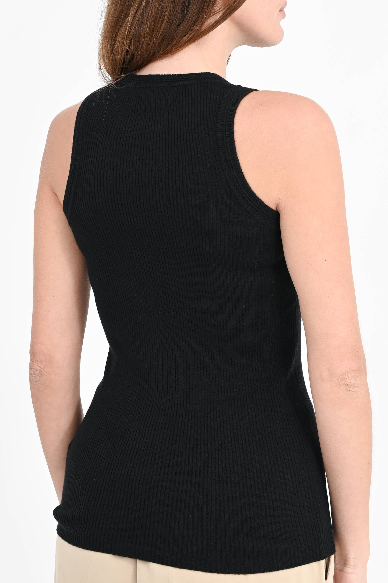 Tanktop AMYA aus Baumwoll-Cashmere-Mix in Black