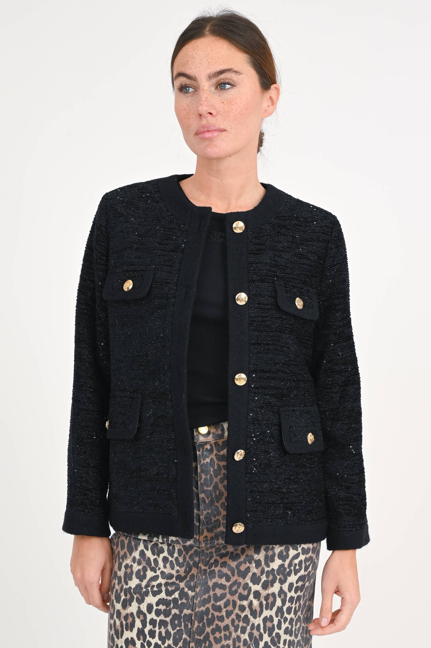 Tweedjacke LYDIA in Schwarz