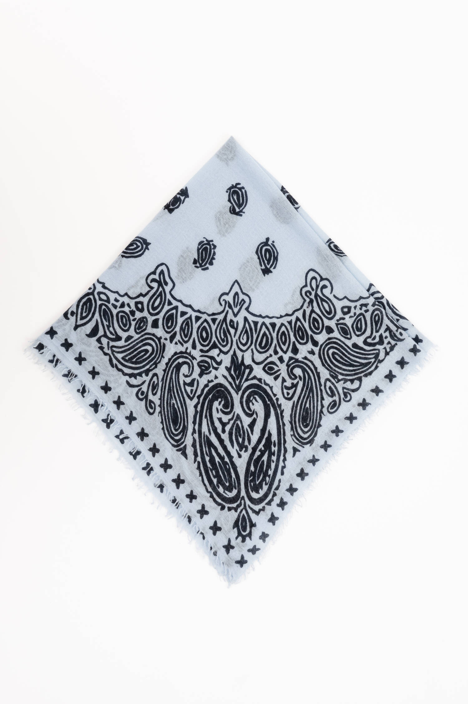 Cashmere Tuch in Hellblau/Navy