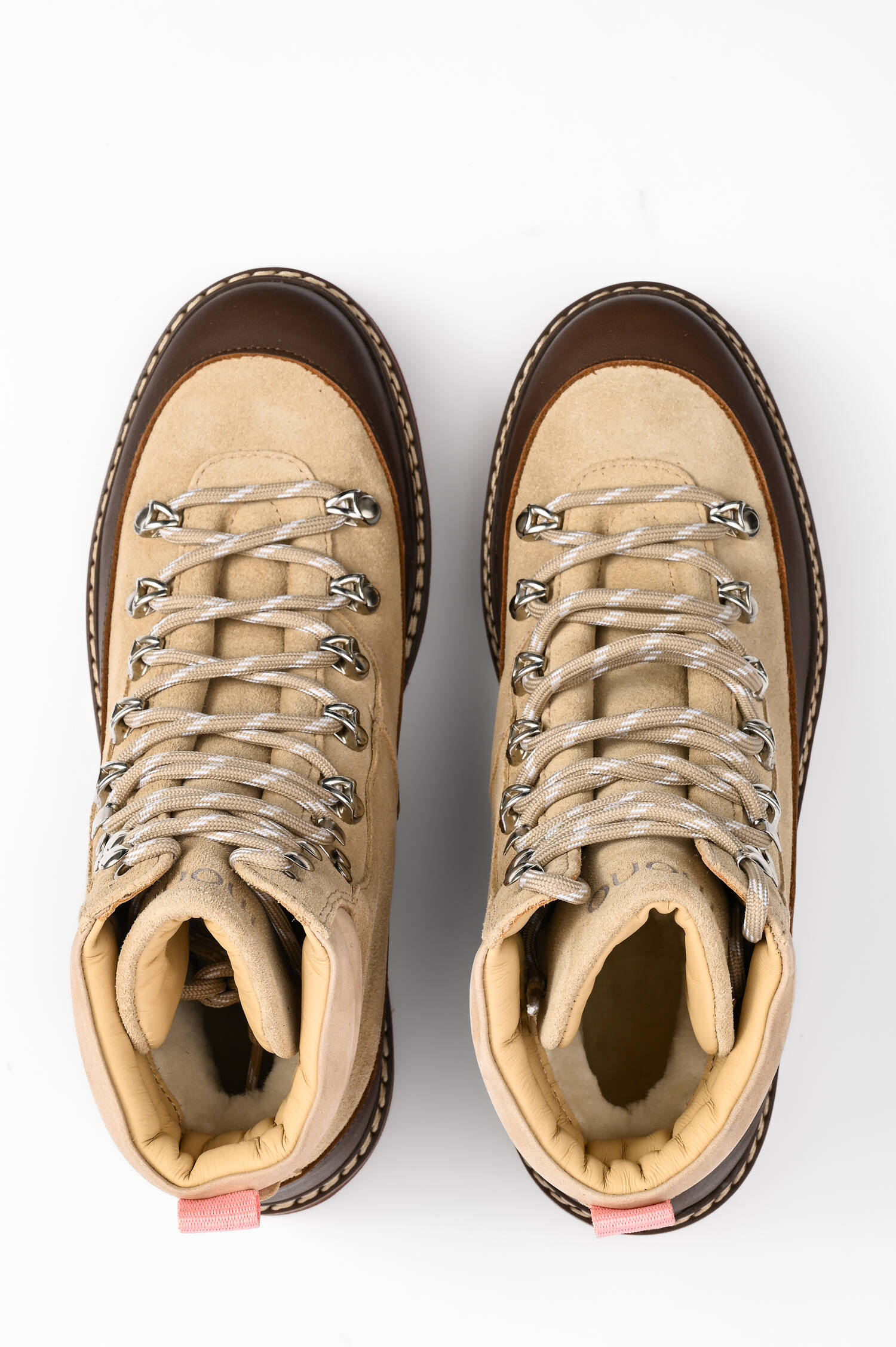 Veloursleder-Wanderschuh in Sand/Brown/Pink