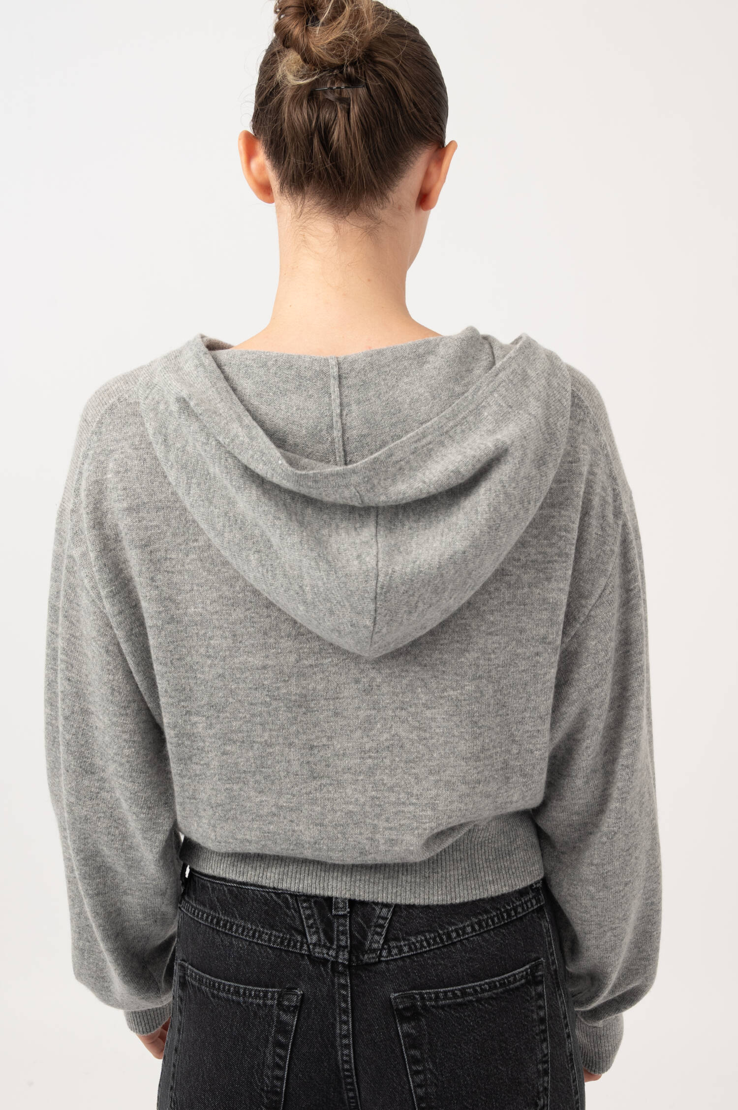 Woll-Cashmere Strickjacke in Grau meliert Woll-Cashmere Strickjacke in Grau meliert