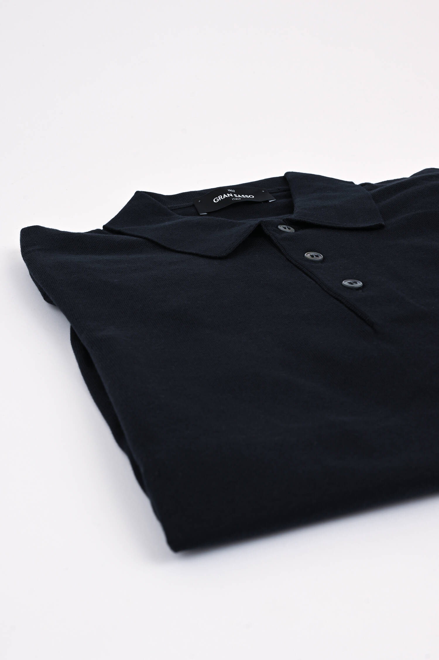 Feinstrick-Polo aus Baumwolle in Navy