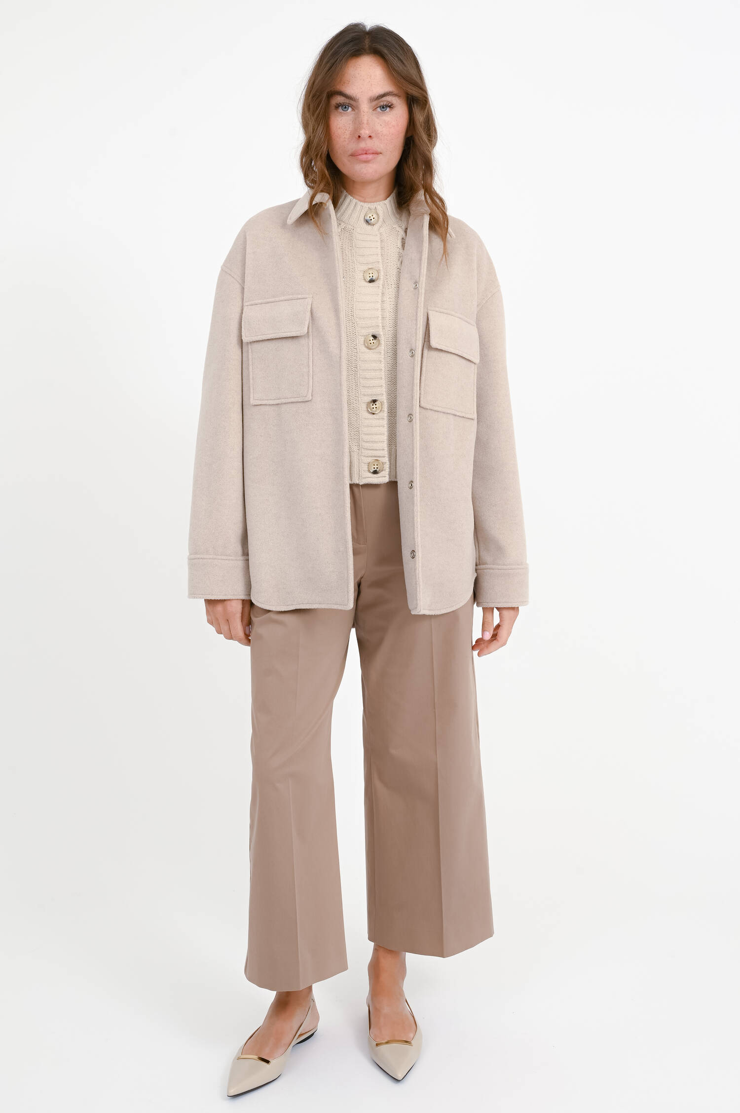 Fleecejacket / Overshirt in Sand