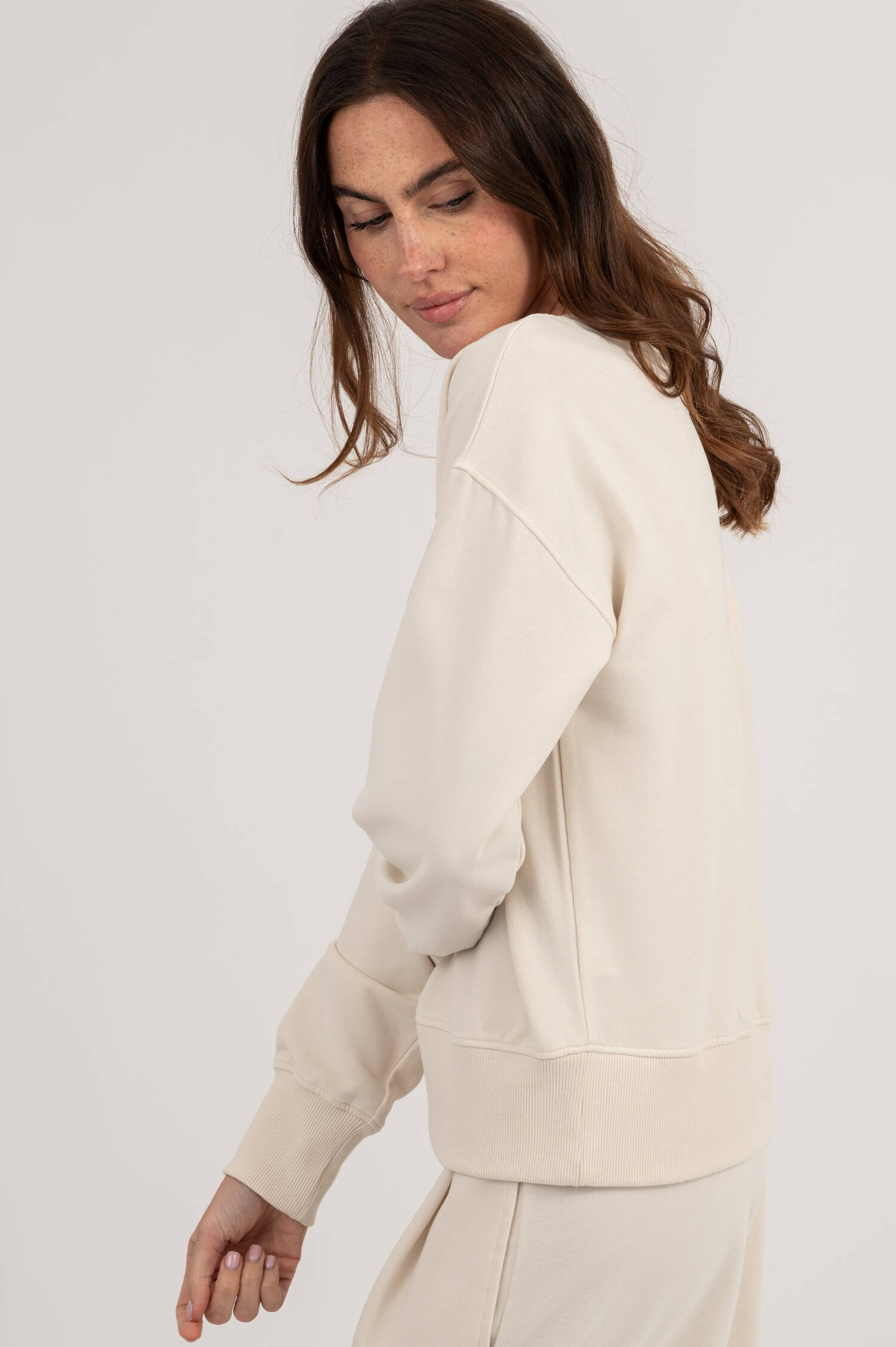 Pullover mit Binde-Details in Creme