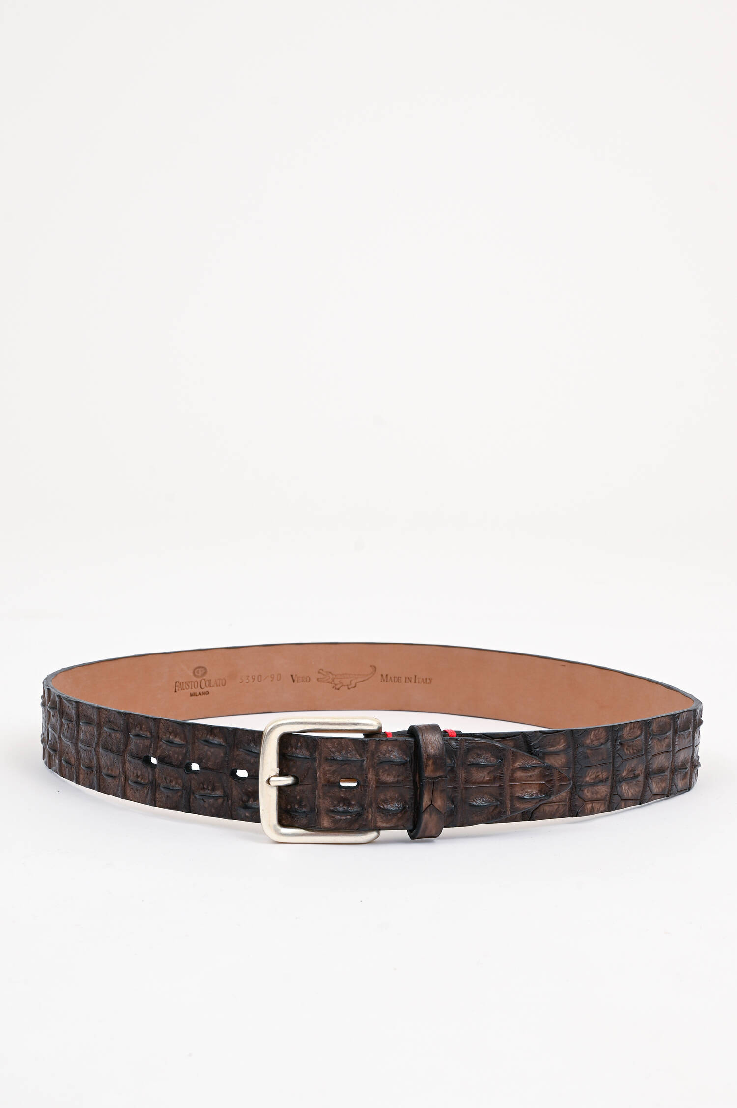 Gürtel aus Krokoleder in Braun Gürtel aus Krokoleder in Braun