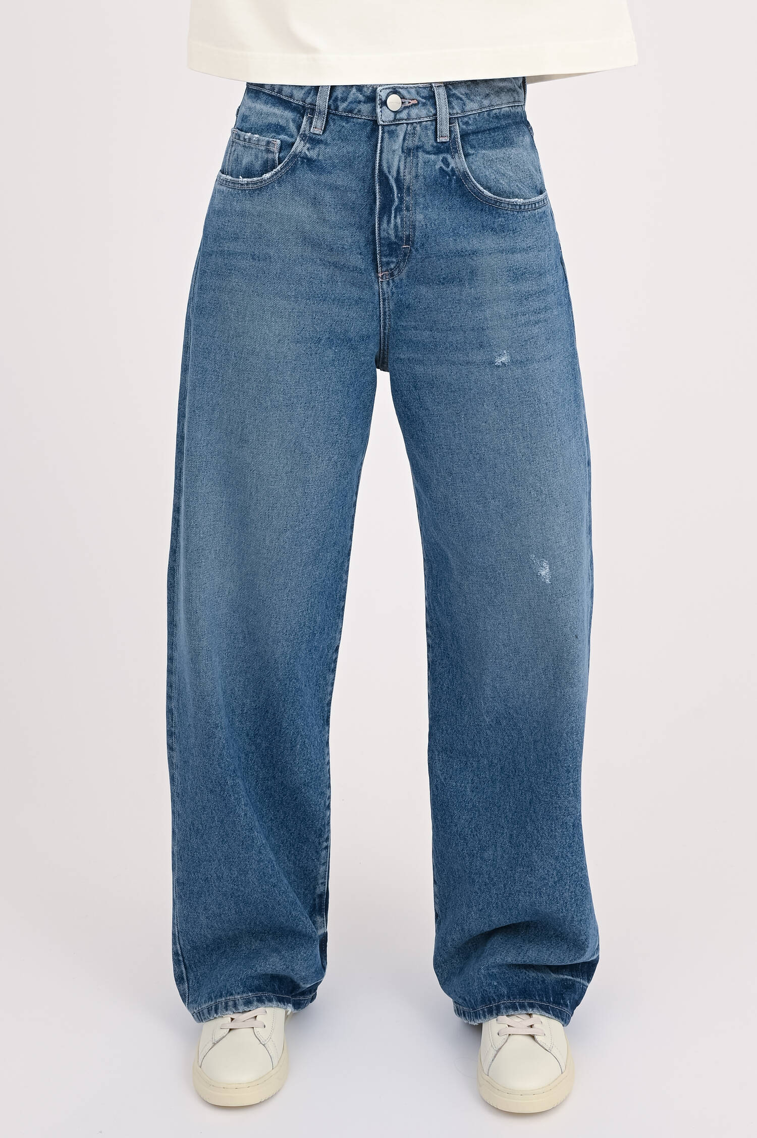 Wide Leg Jeans POPPY in Mittelblau