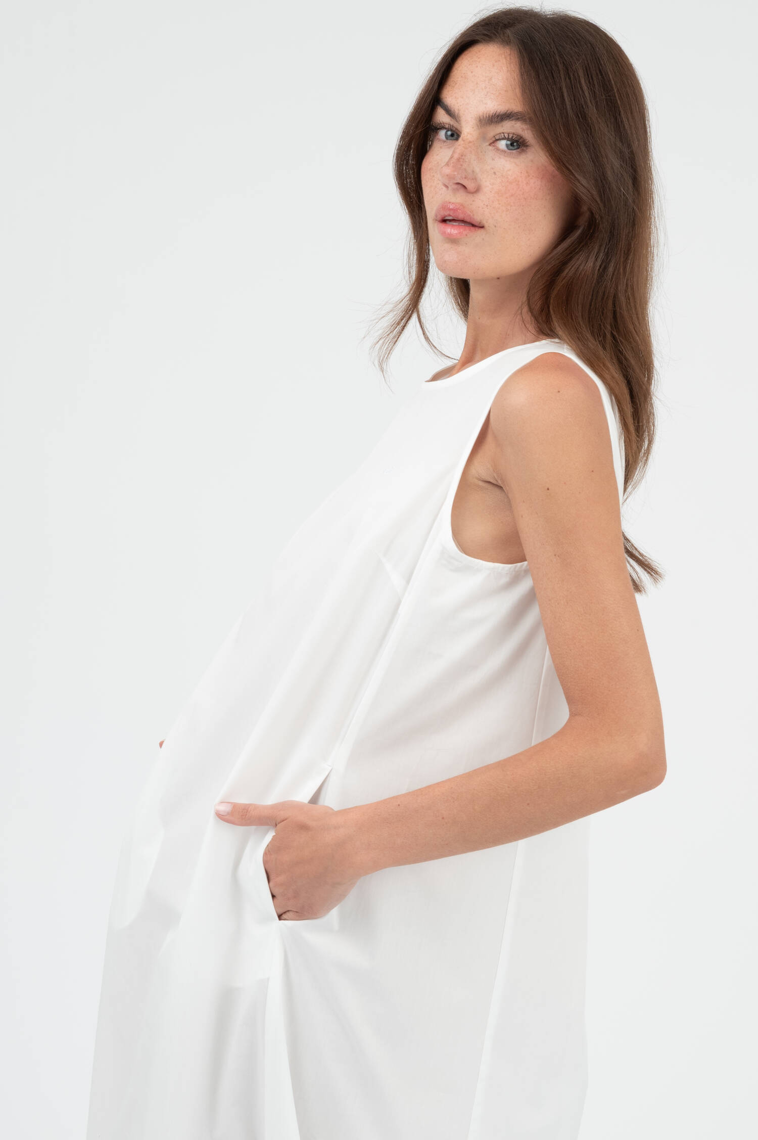 Midi Kleid in Weiß