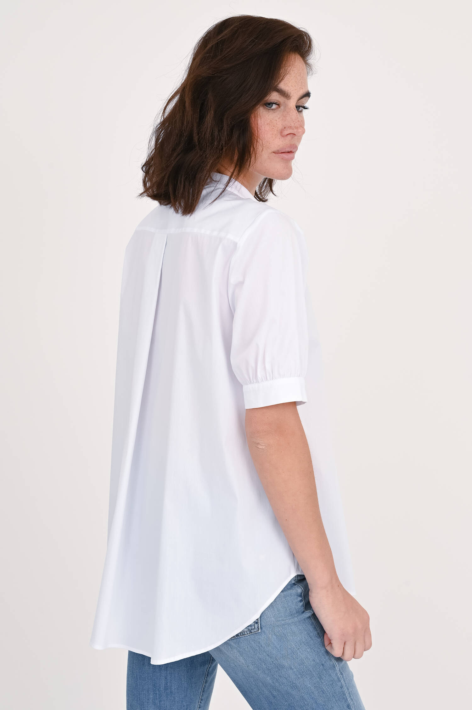 Kurzarm-Bluse FRANCE in Weiß