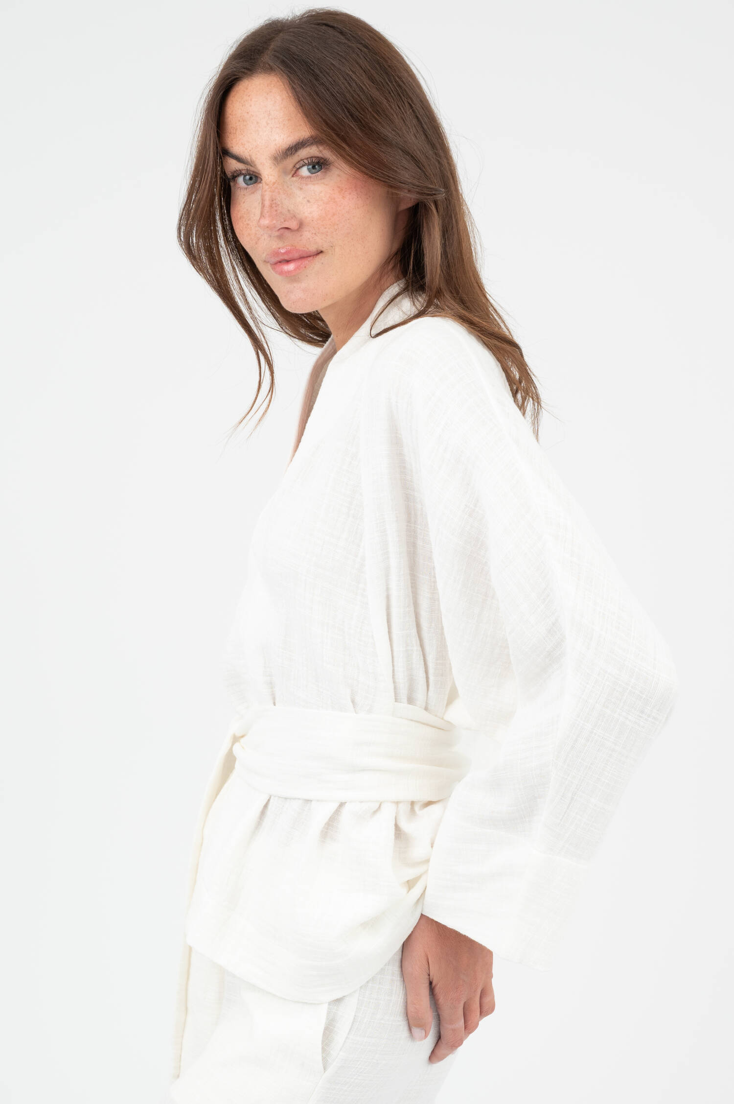 Musselin Blusenshirt in Weiß
