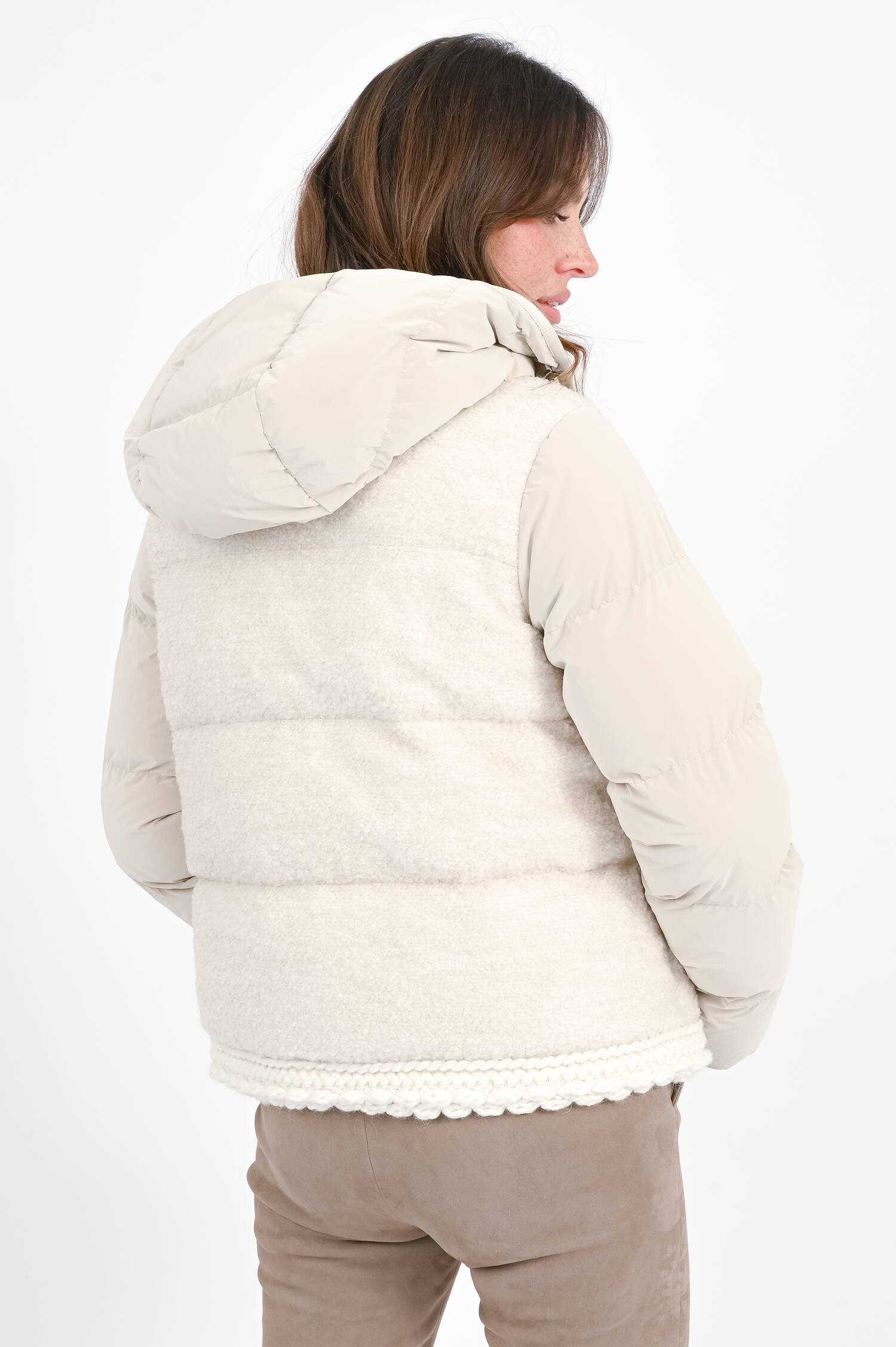 Daunenjacke RIPAILLE mit Teddy-Optik in Creme Daunenjacke RIPAILLE mit Teddy-Optik in Creme