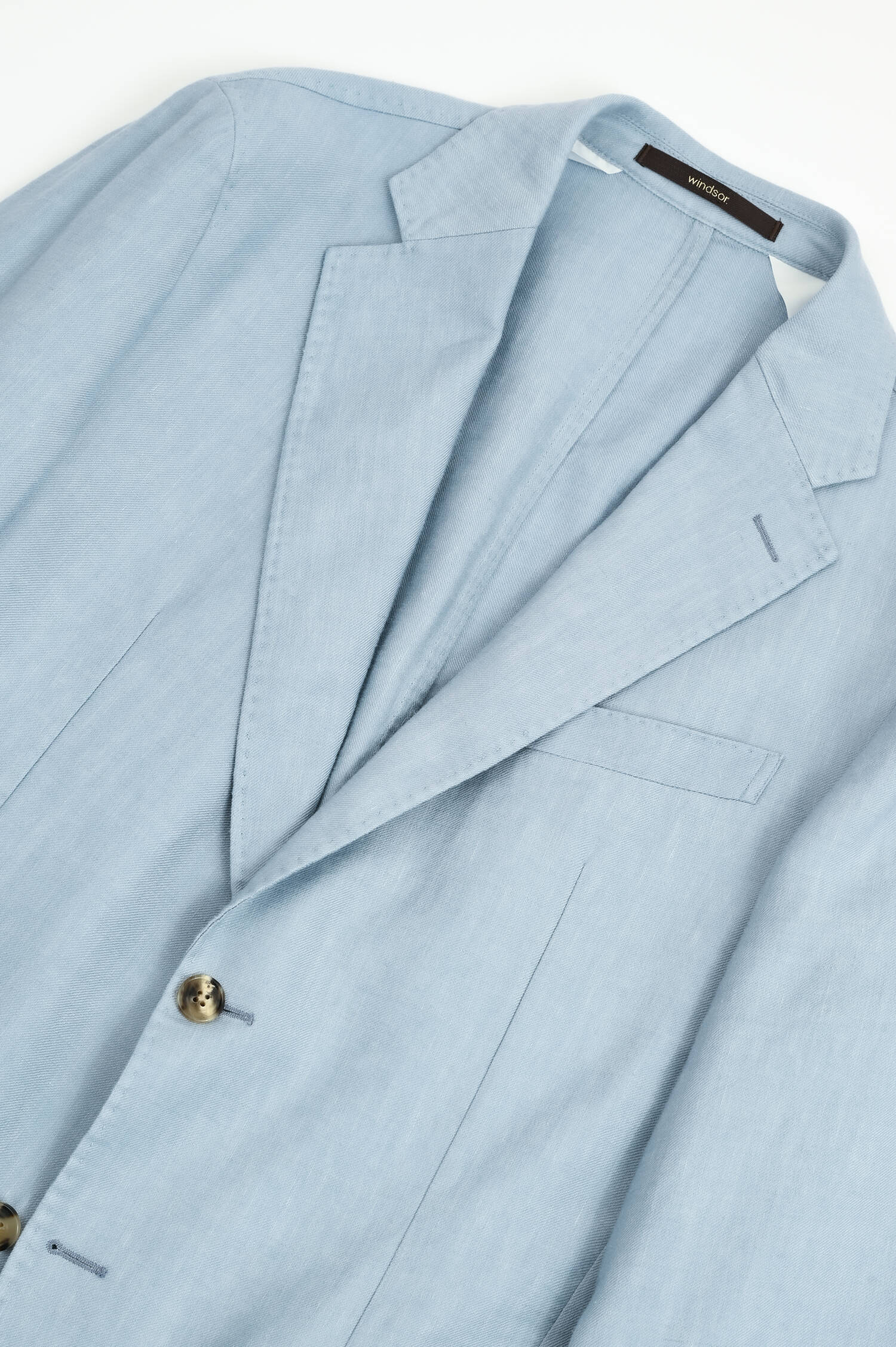 Sakko aus Leinen-Mix in Hellblau