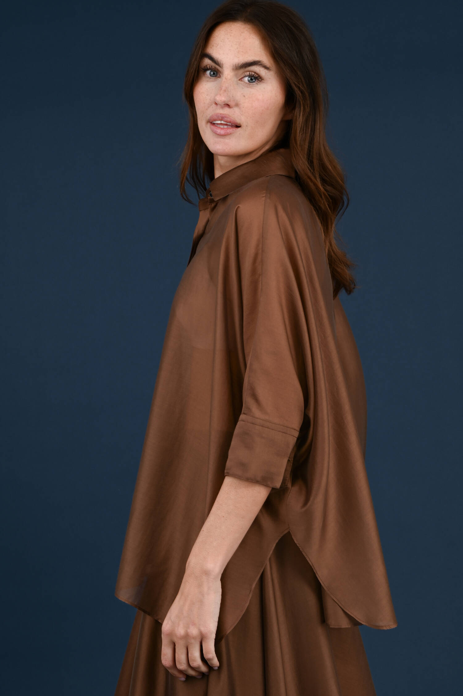 Weite Bluse in Choko Weite Bluse in Choko