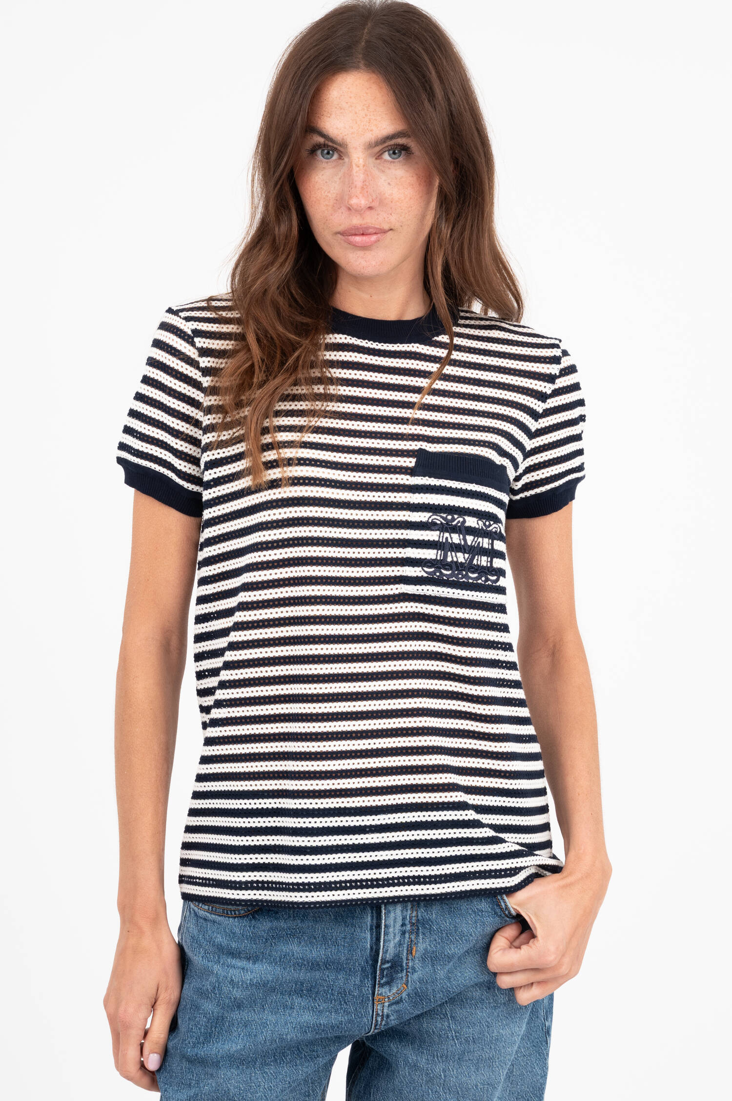 Strickshirt DRAGO in Navy/Weiß gestreift Strickshirt DRAGO in Navy/Weiß gestreift
