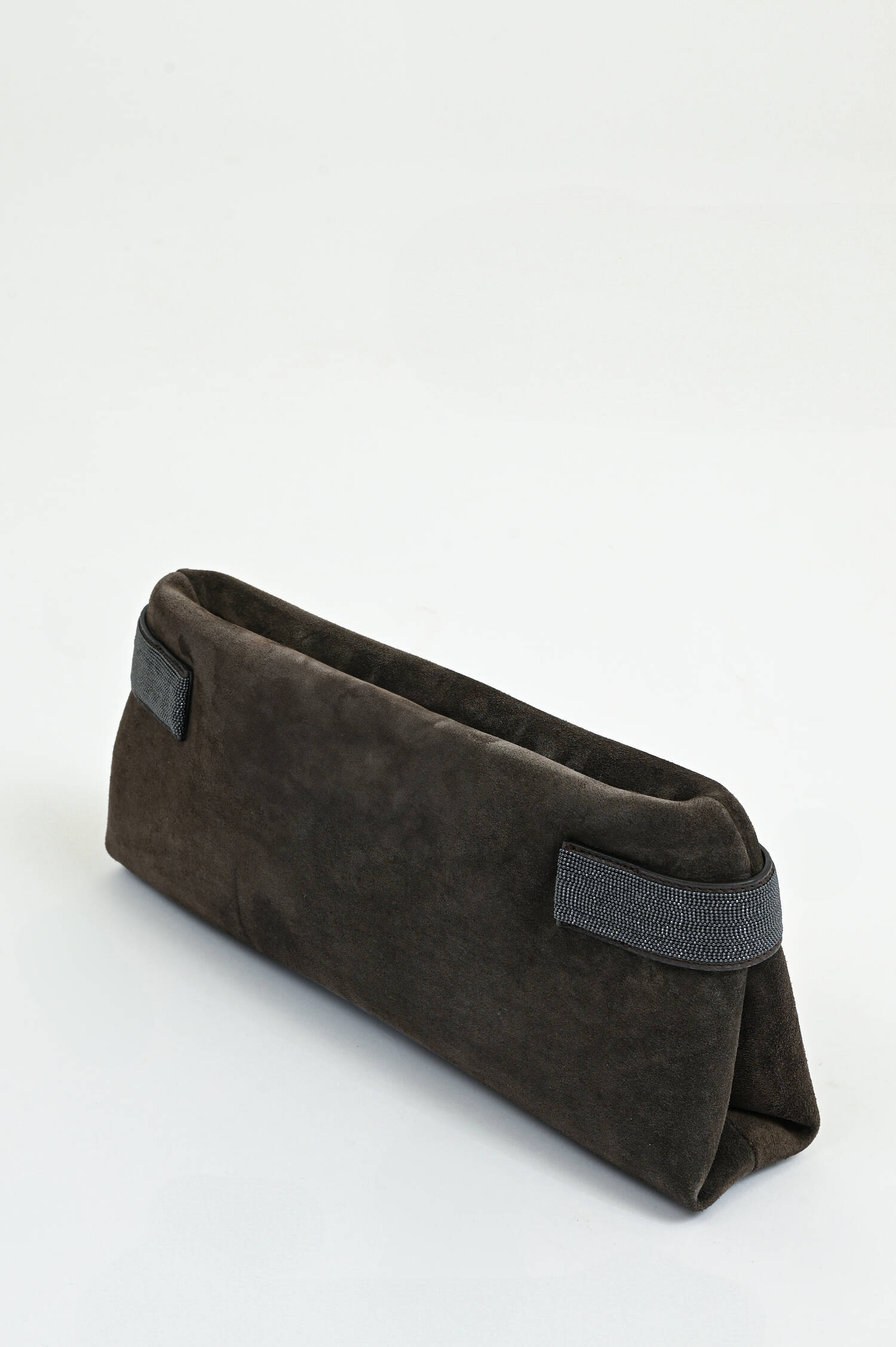 Clutch mit Molini-Perlen in Dunkelbraun