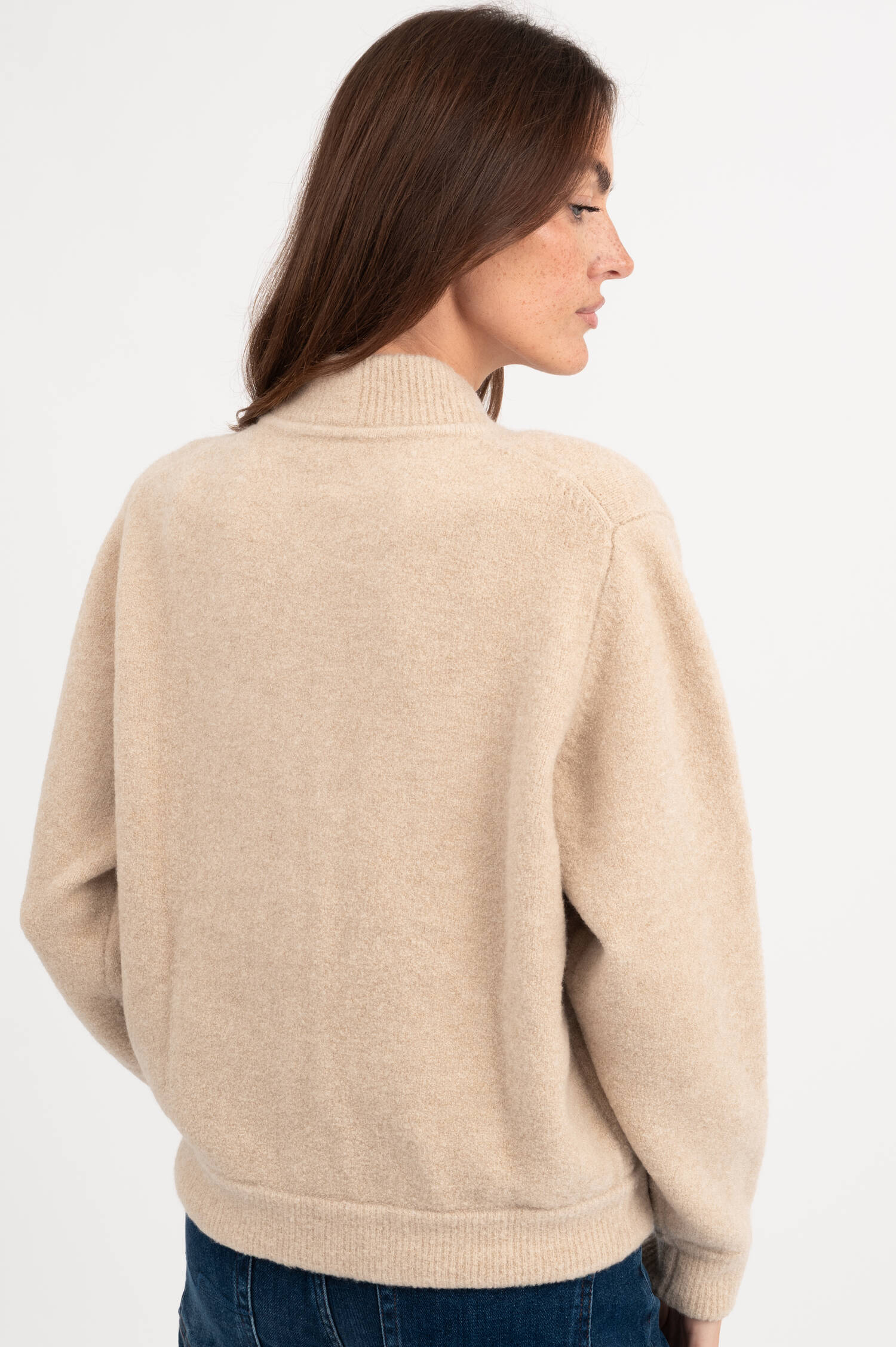 Chenille Strickjacke in Beige Chenille Strickjacke in Beige