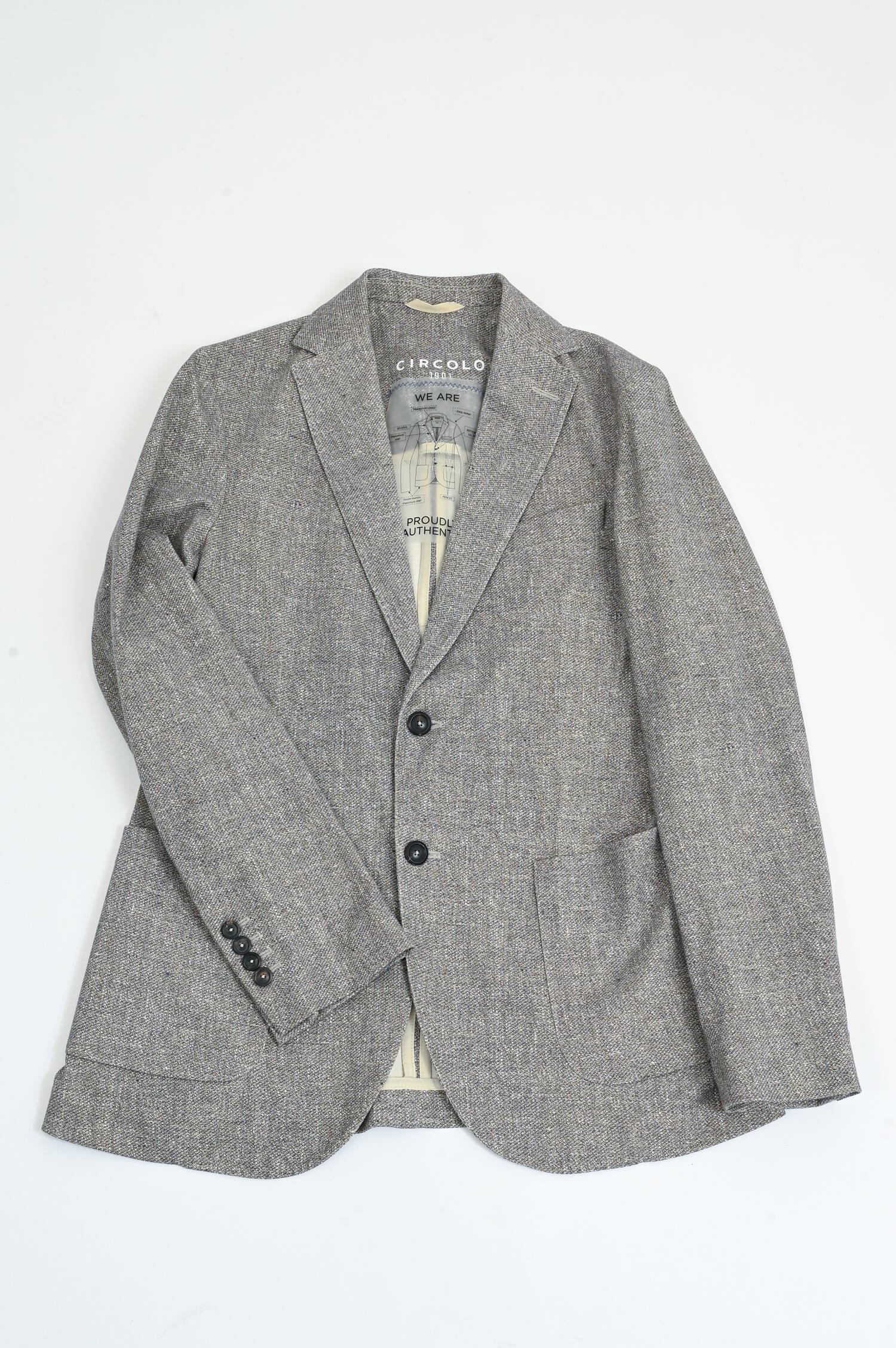 Gemustertes Sakko in Taupe/Weiß