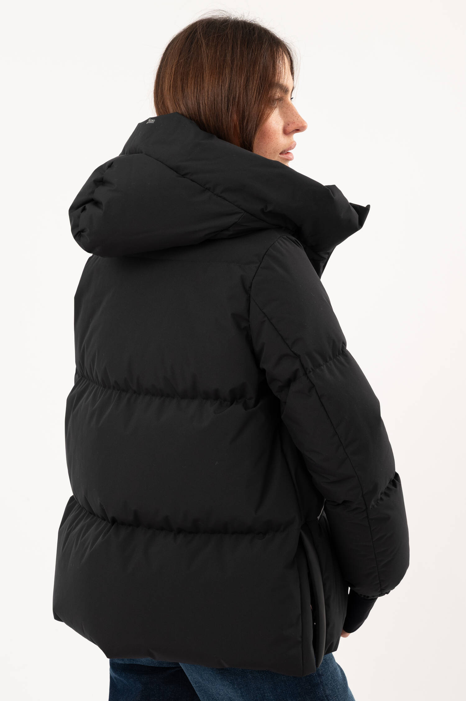 Daunenstepp-Jacke in Schwarz