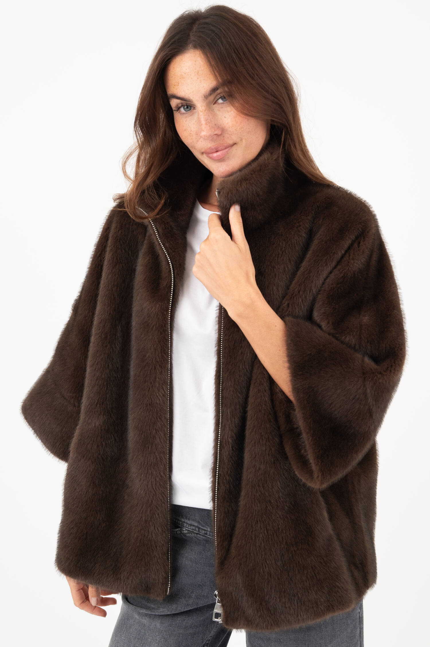 Faux-Fur-Jacke CHAMONIX in Braun Faux-Fur-Jacke CHAMONIX in Braun