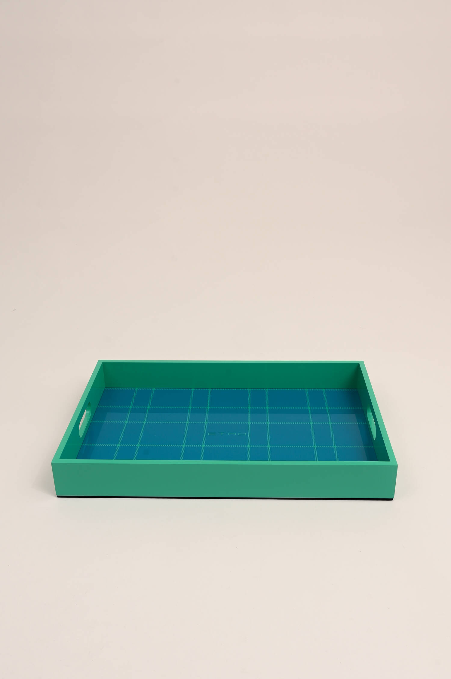 Tablett aus Holz in Türkis/Blau