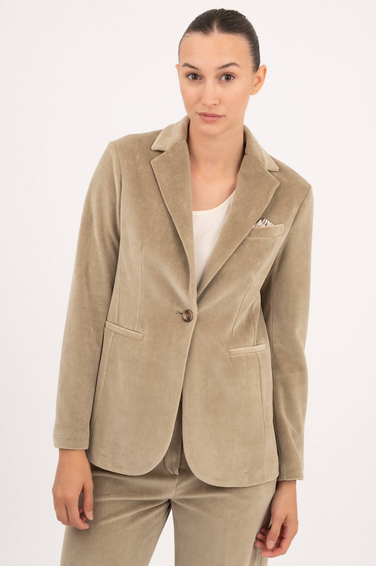 Samtblazer in Beige Samtblazer in Beige