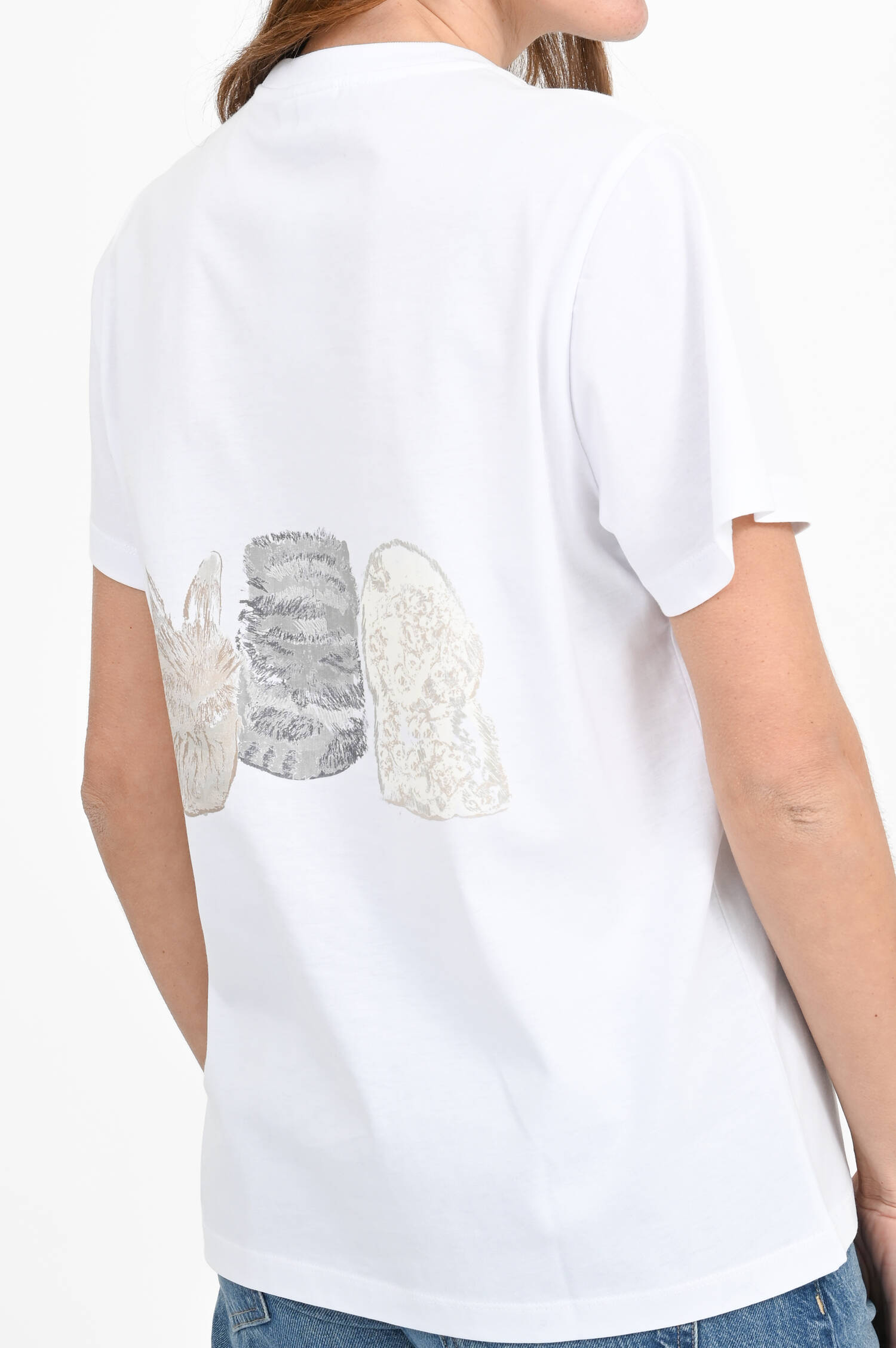 T-Shirt mit Logo-Detail in Weiß