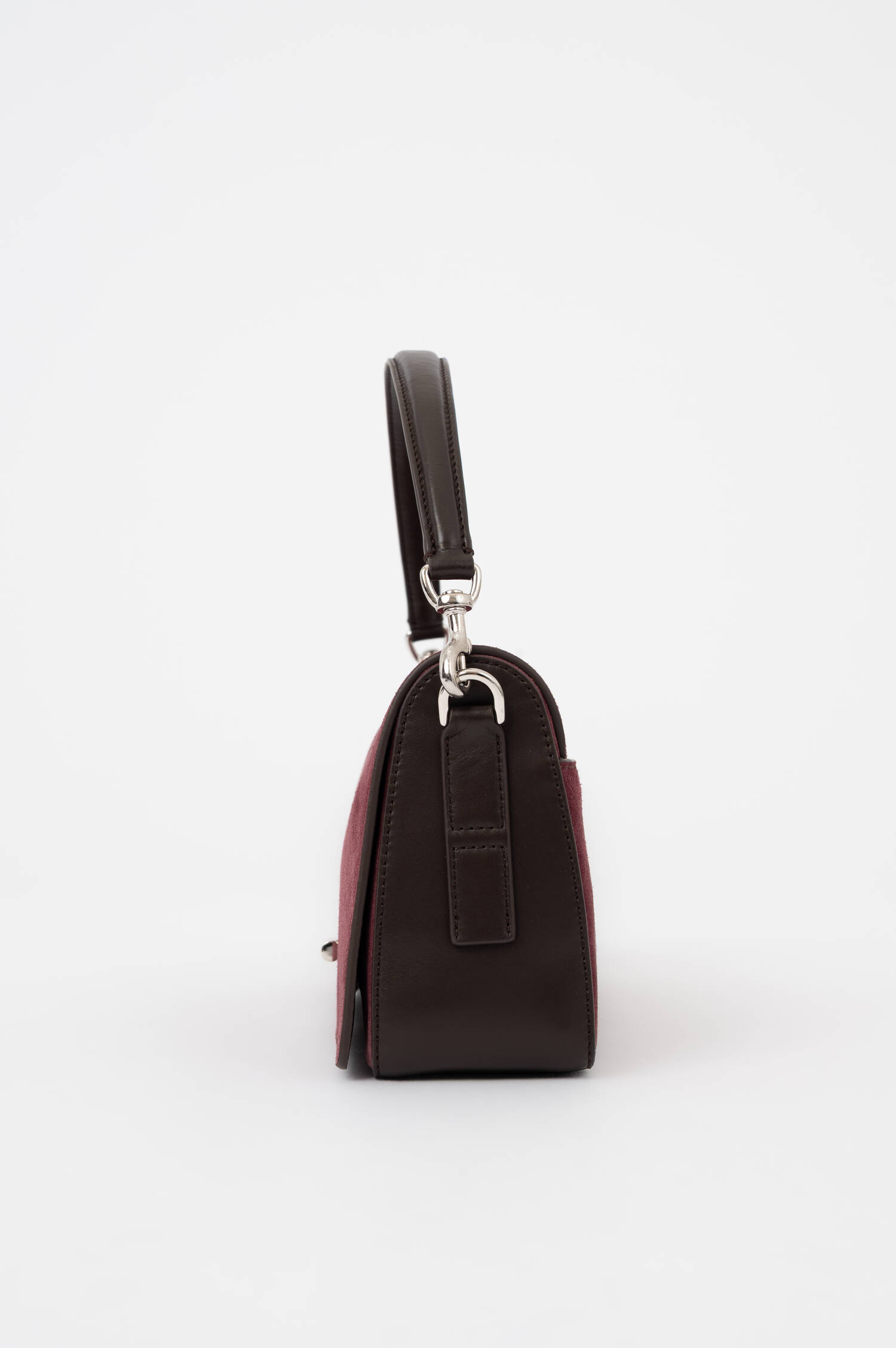 Veloursleder-Flap-Tasche H-TURN in Bordeaux Veloursleder-Flap-Tasche H-TURN in Bordeaux