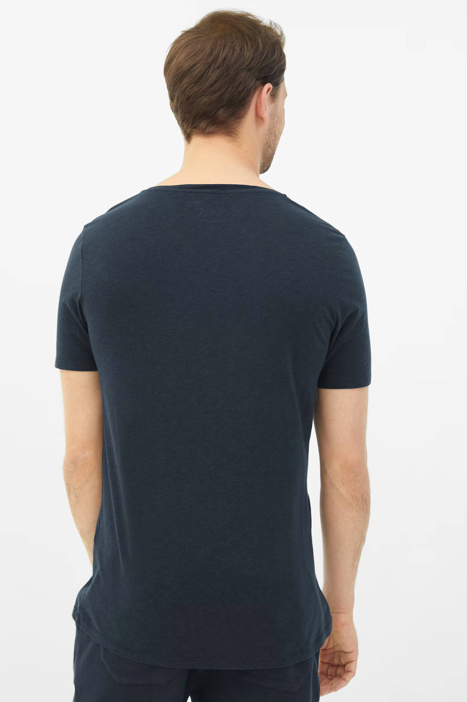 T-Shirt mit V-Ausschnitt in Navy
