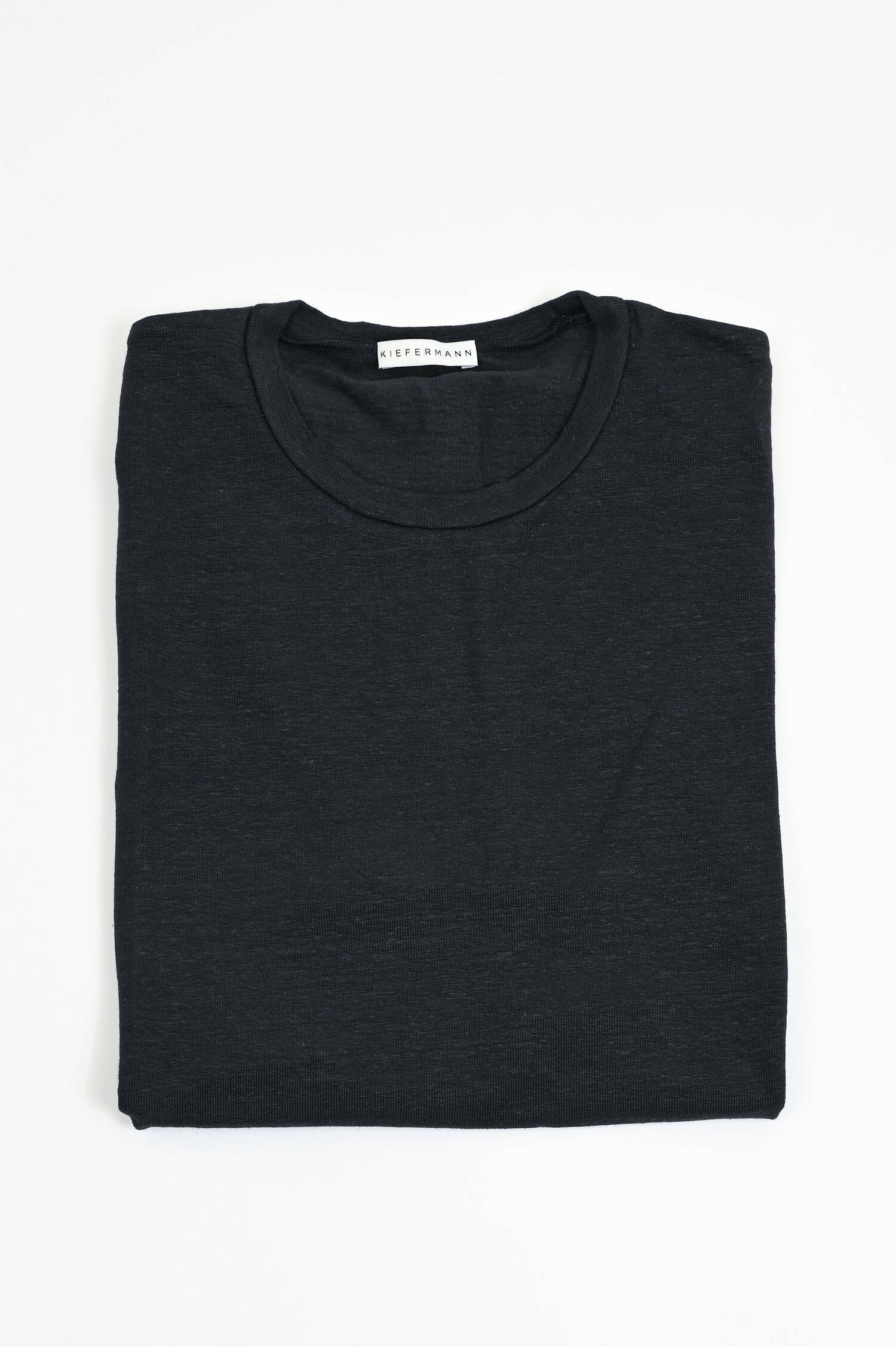 Kurzarmshirt aus Leinen in Navy