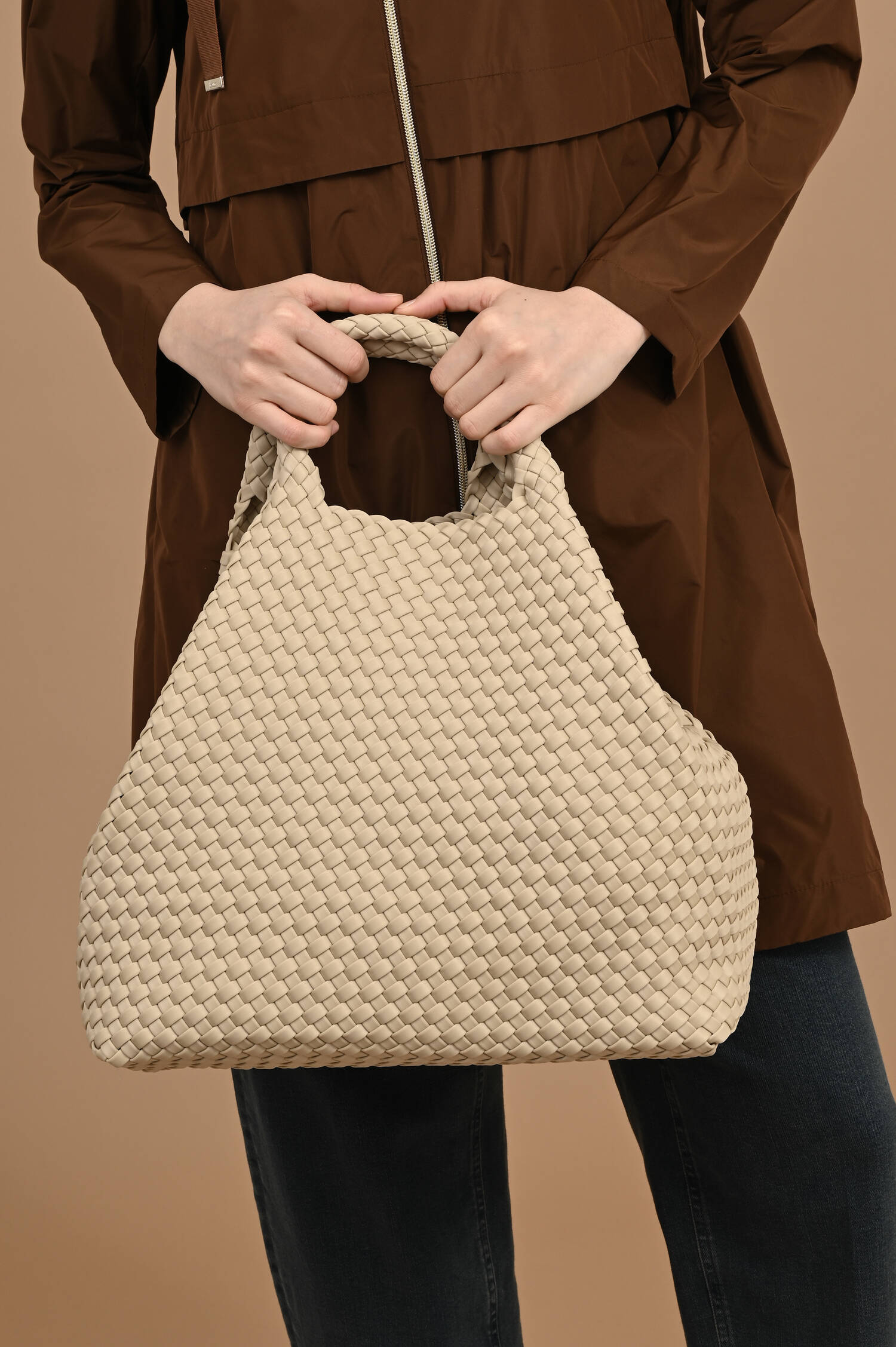 Neopren Shopper in Beige
