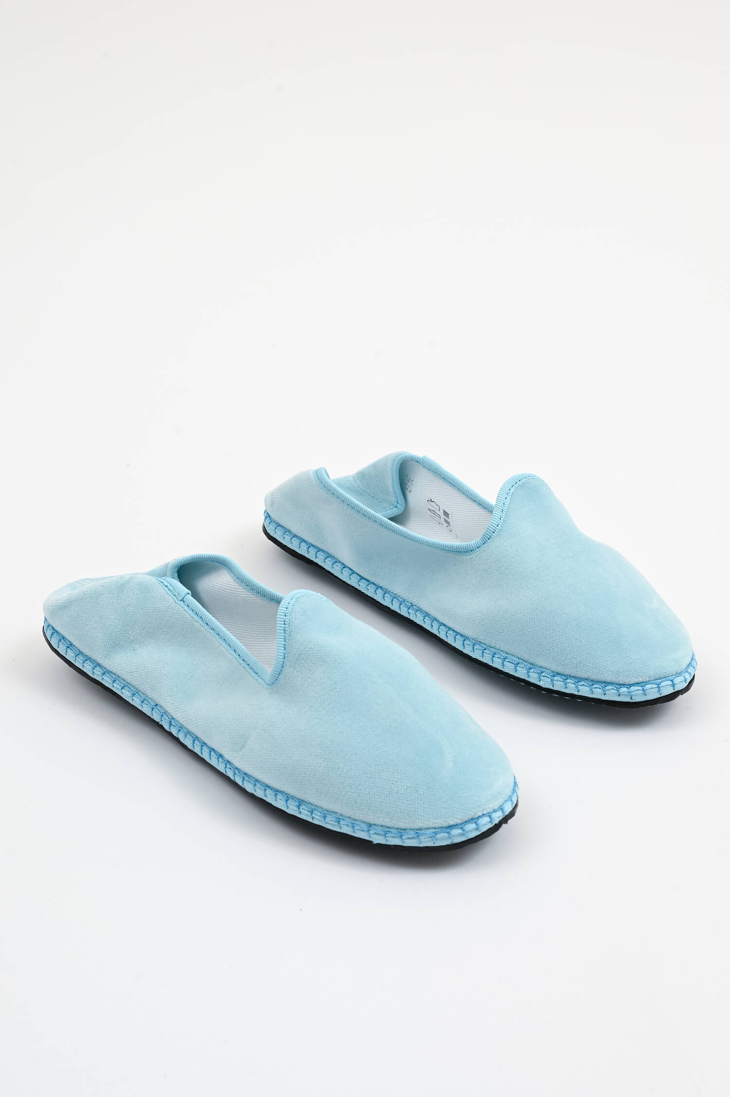 Samt-Loafer in Hellblau