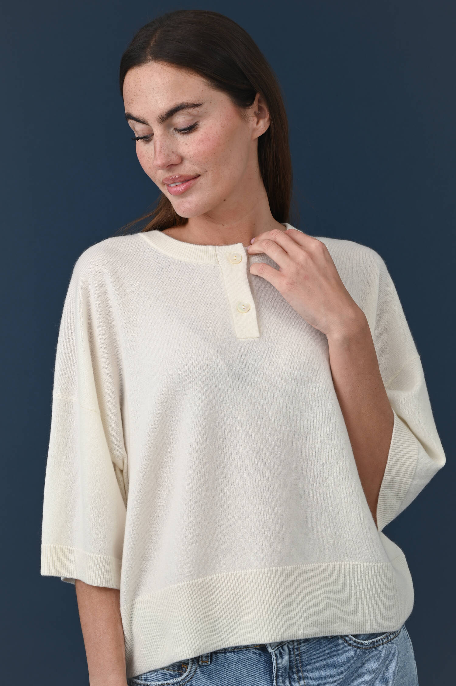 Cashmere Pullover in Naturbeige