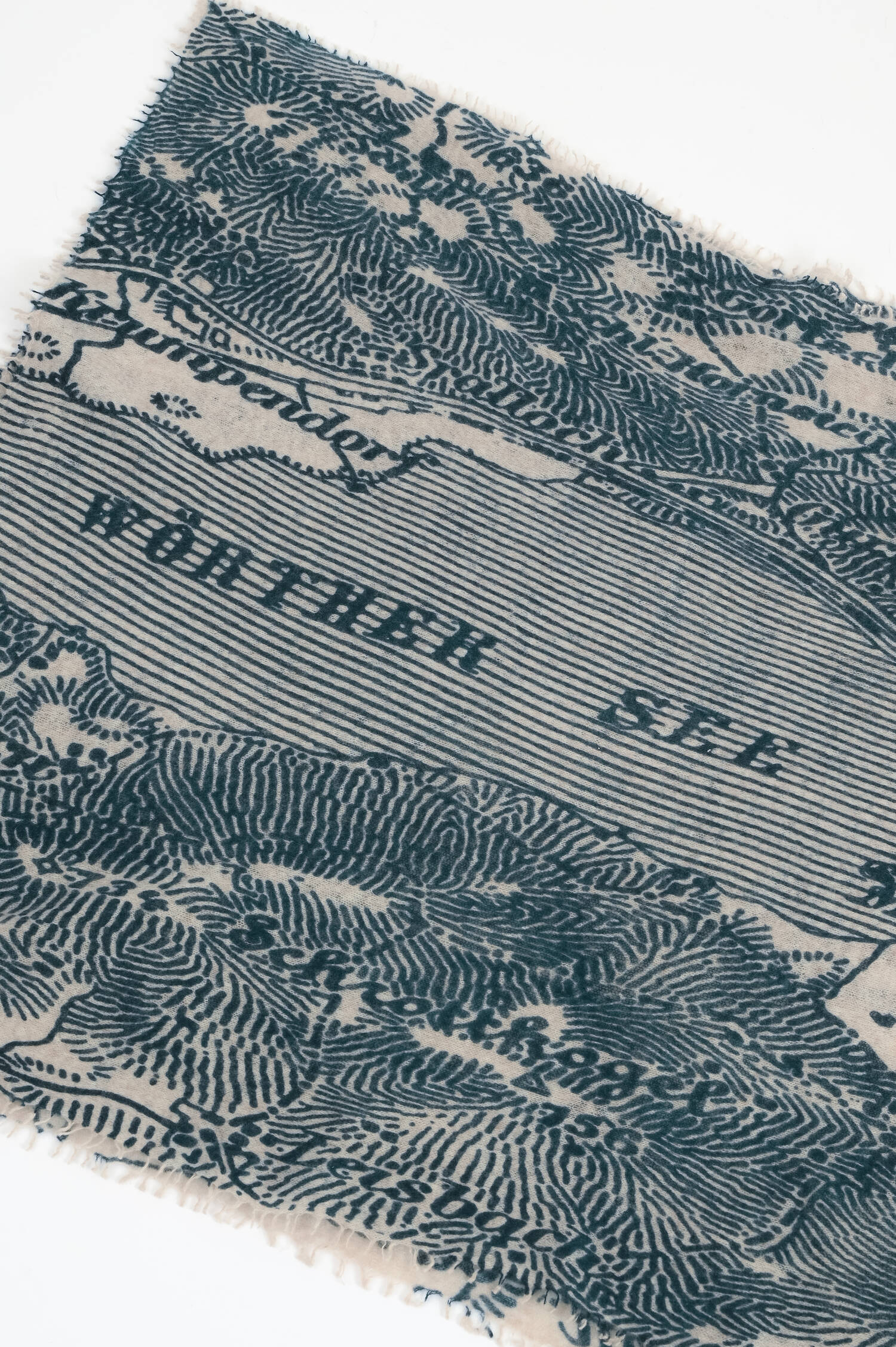 Cashmere Schal KÄRNTEN in Creme/Grün