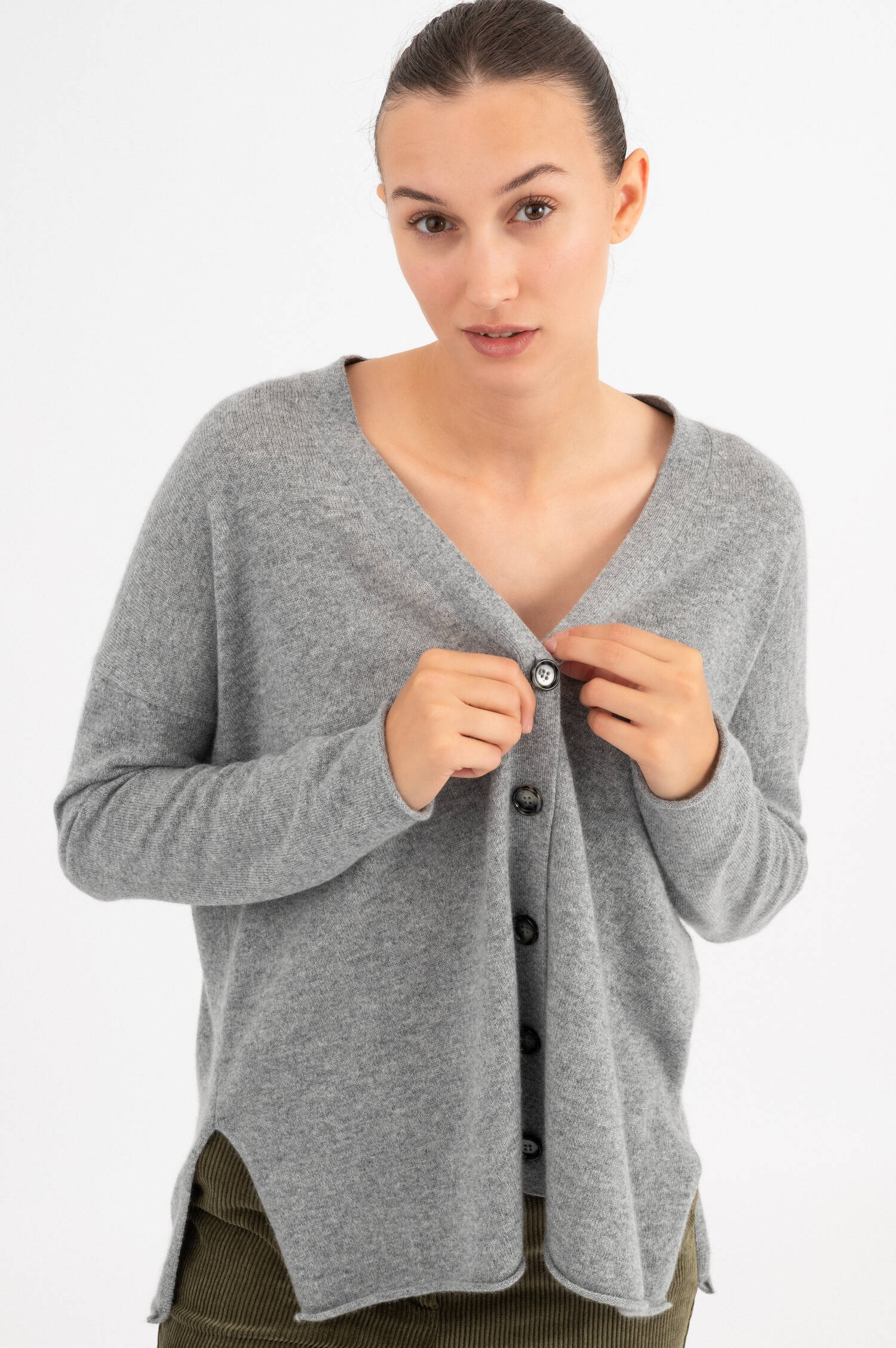 Cashmere Cardigan in Grau