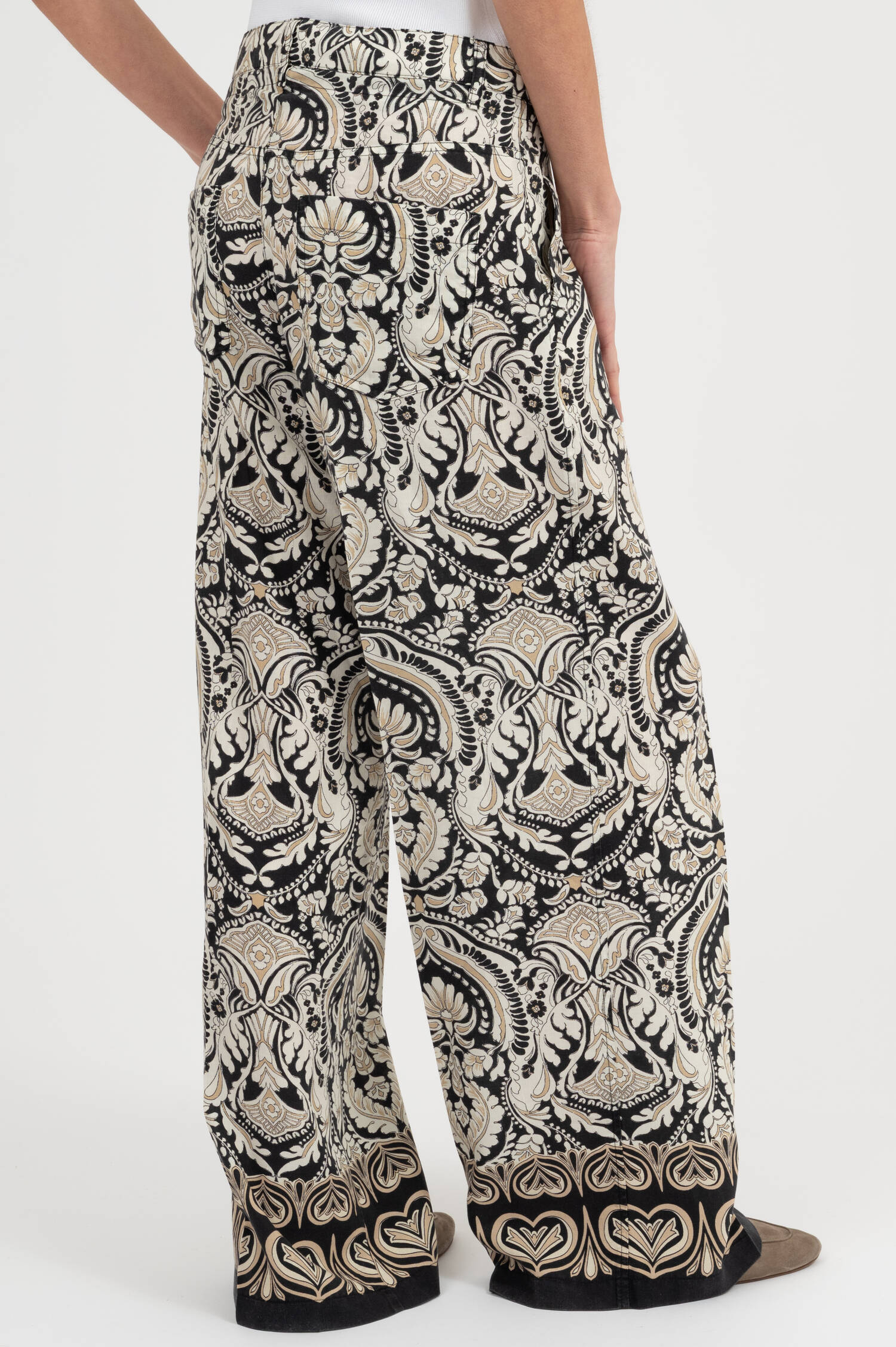 Hose ADRIENNE in Schwarz/Creme