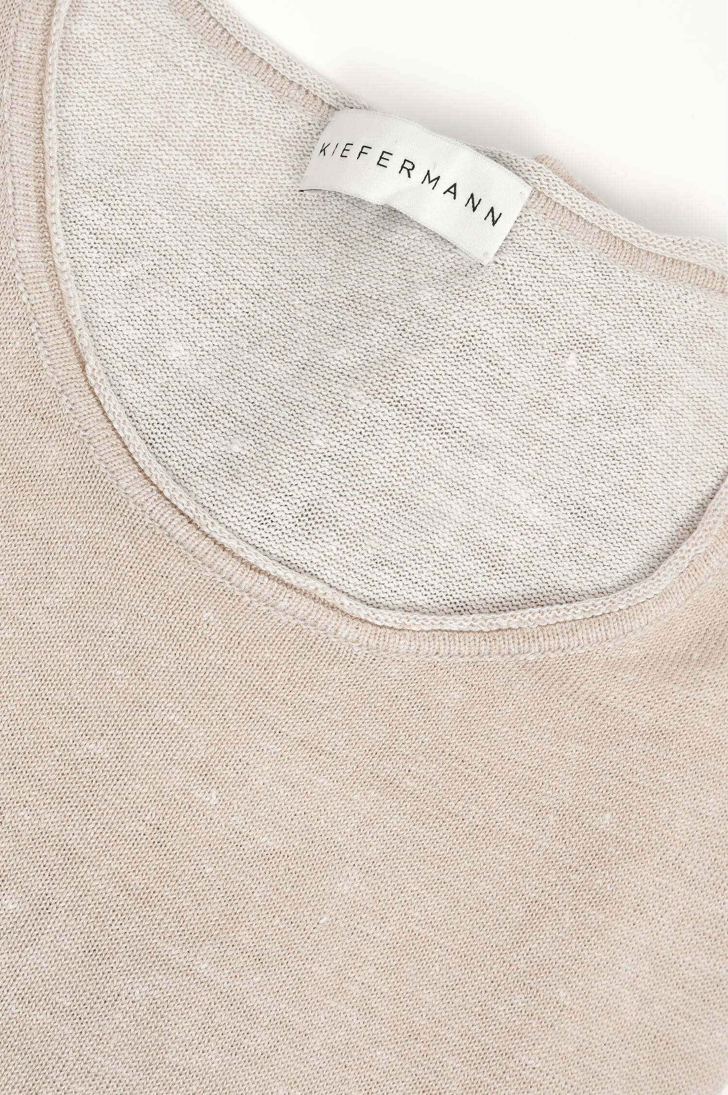 Langarm-Shirt aus Leinen in Beige