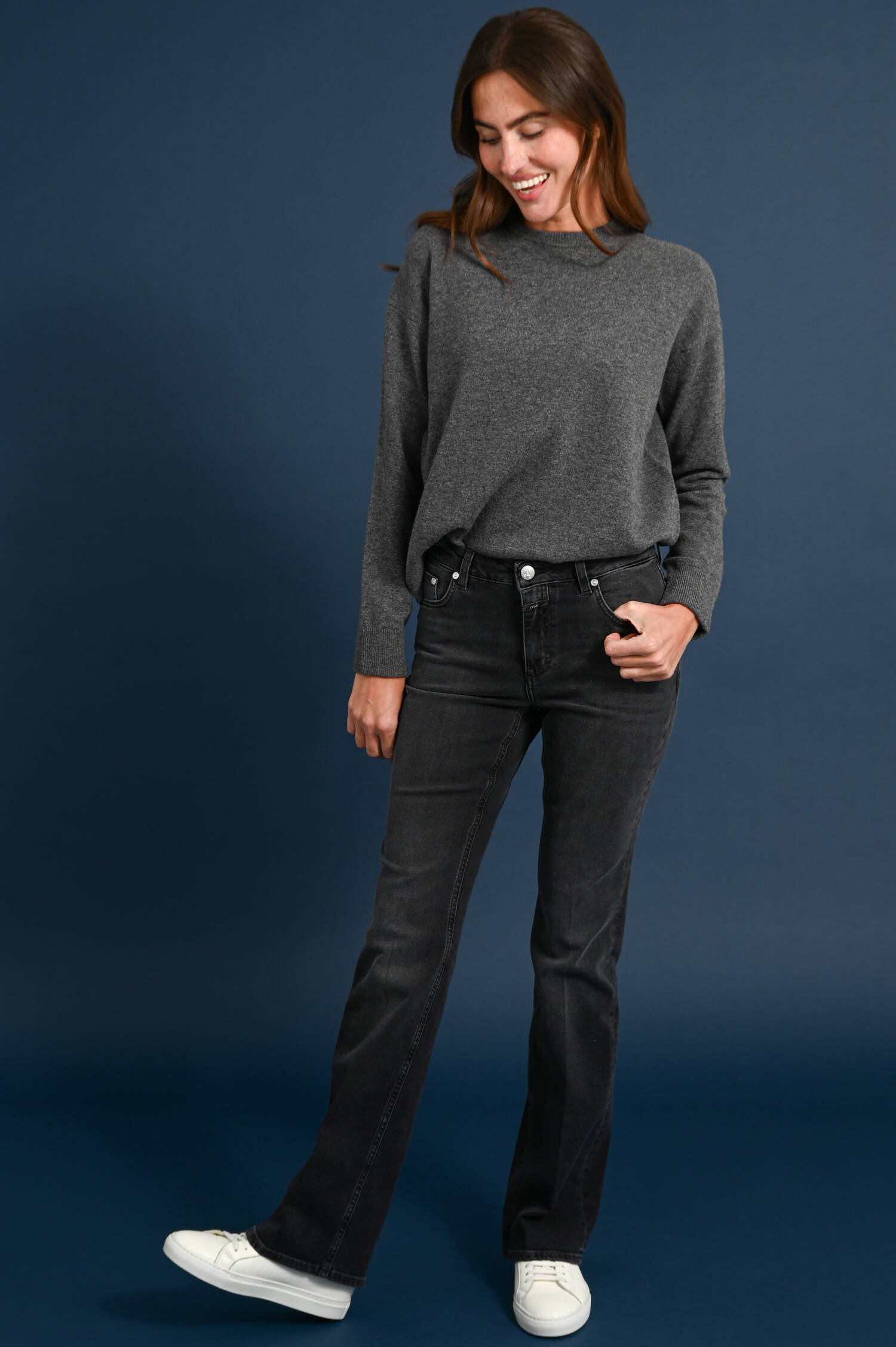 Flared Jeans JOVANNA in Dark Grey