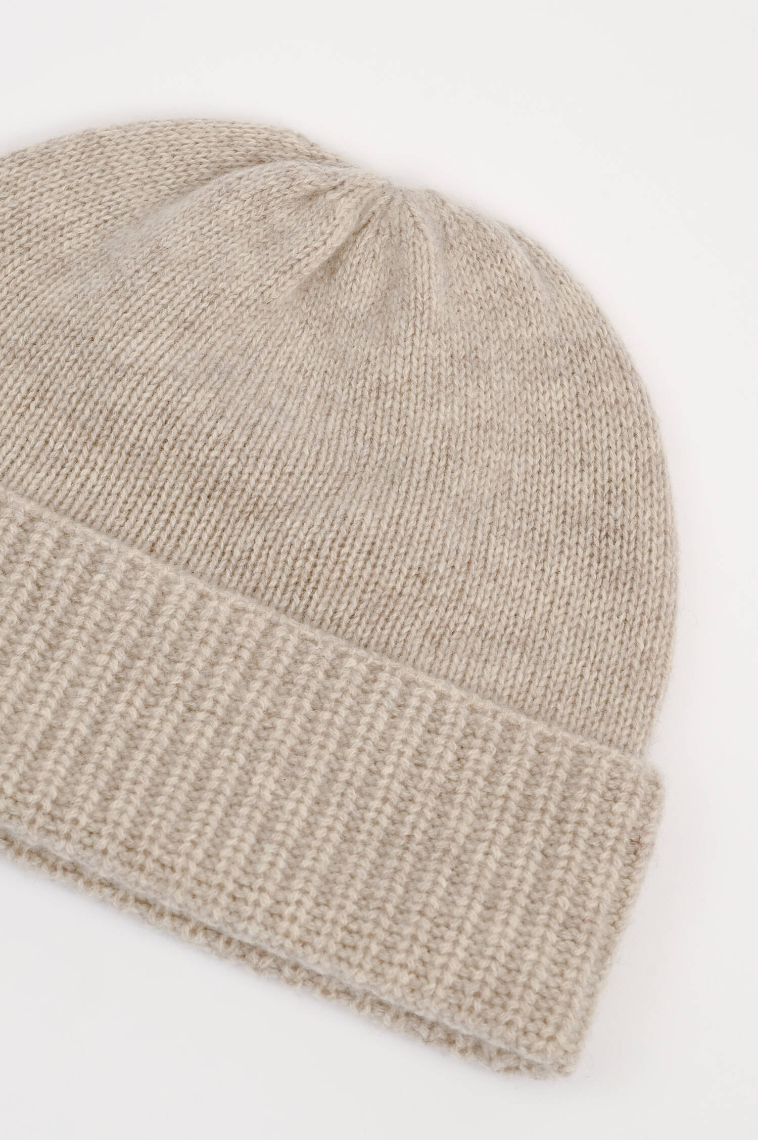 Cashmere Mütze in Beige meliert