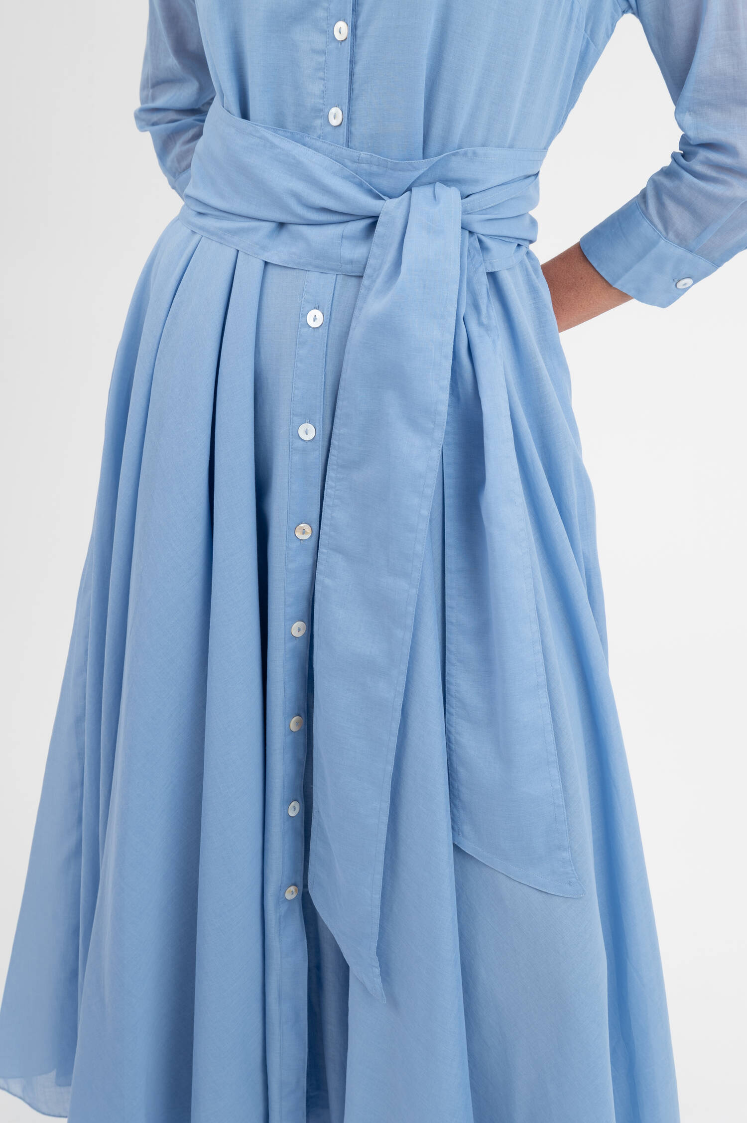 Baumwolle Kleid in Hellblau Baumwolle Kleid in Hellblau