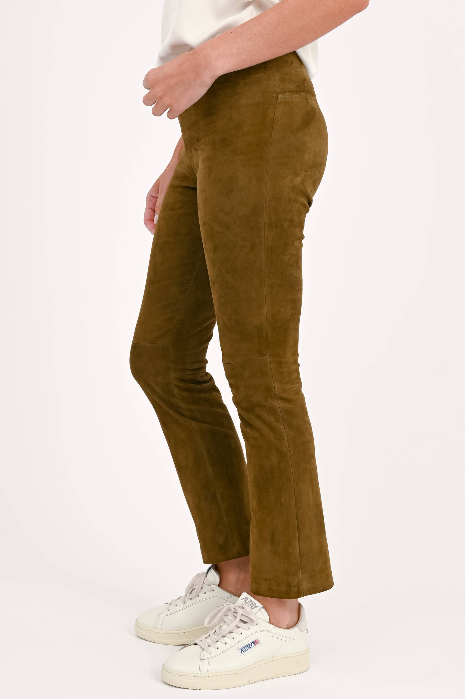 Velourslederhose JP-TWENTY in Khaki