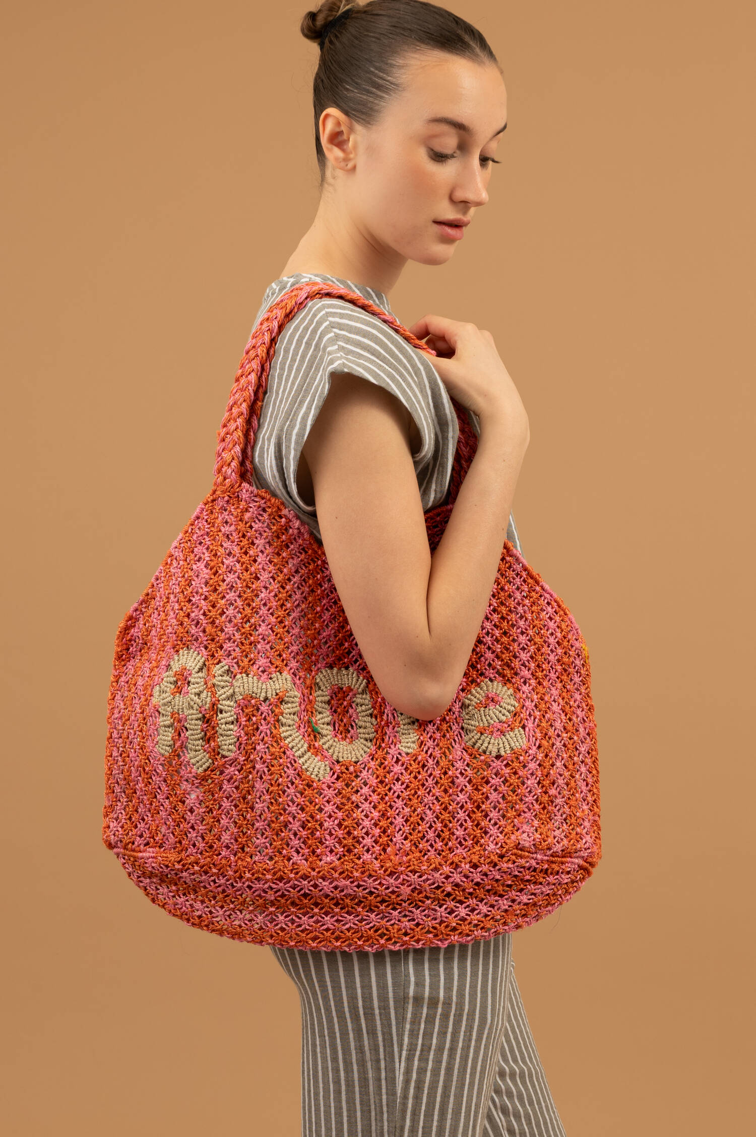 Beachbag DORA AMORE in Rosa/Orange