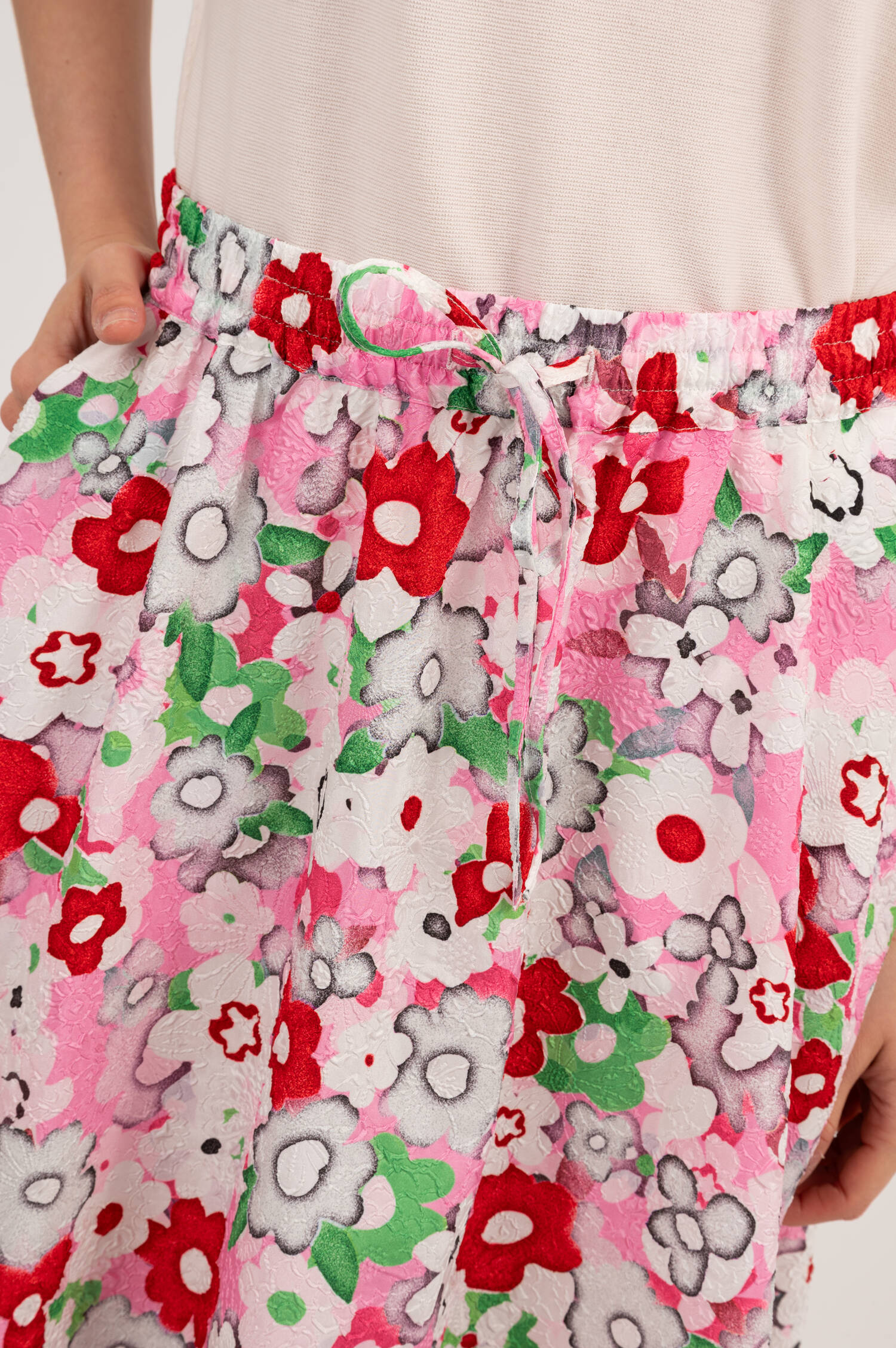 Midirock mit Blumenprint in Rosa Midirock mit Blumenprint in Rosa