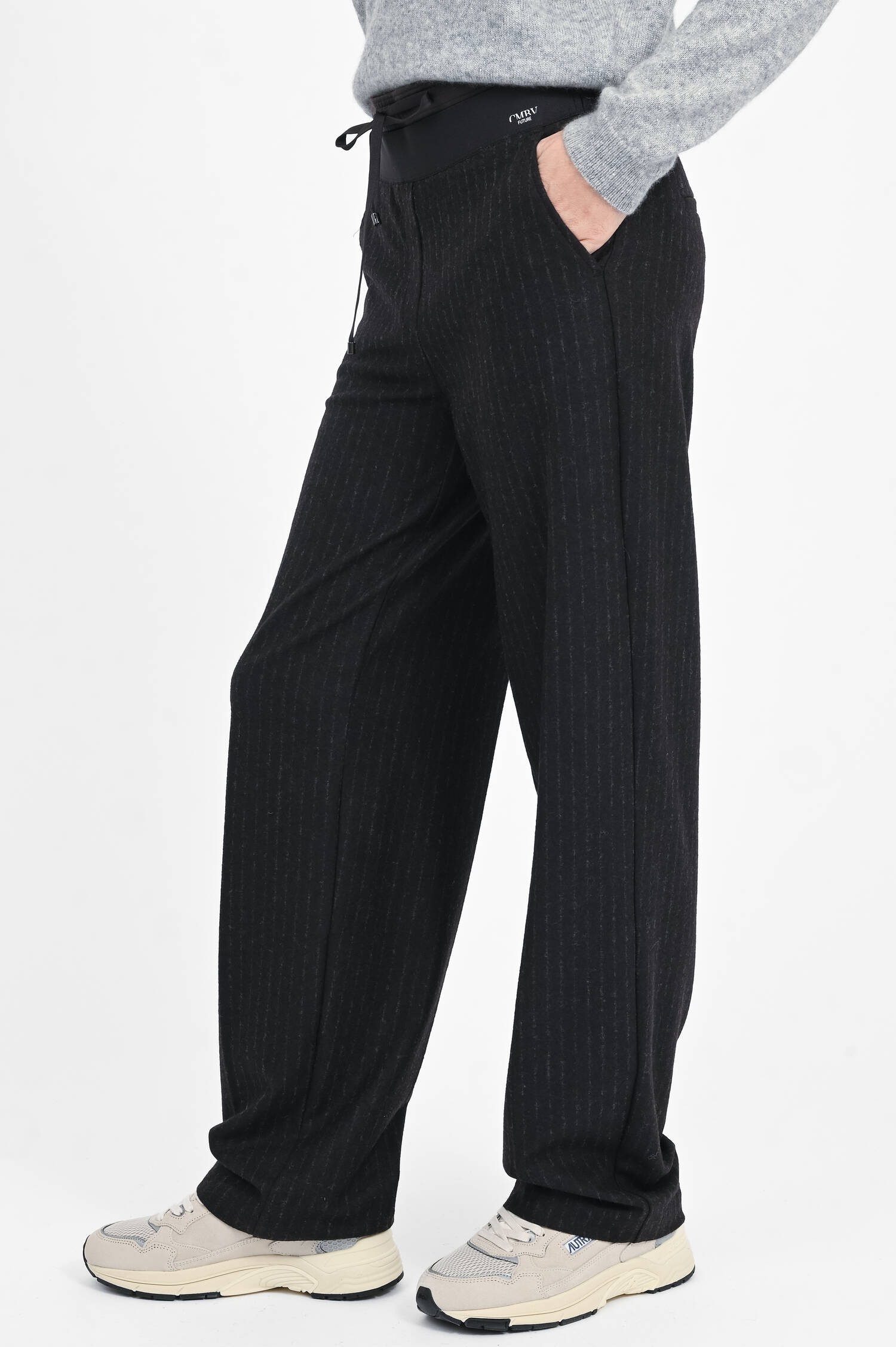 Flanellhose mit zweifachem Bund in Bitter Choco Flanellhose mit zweifachem Bund in Bitter Choco