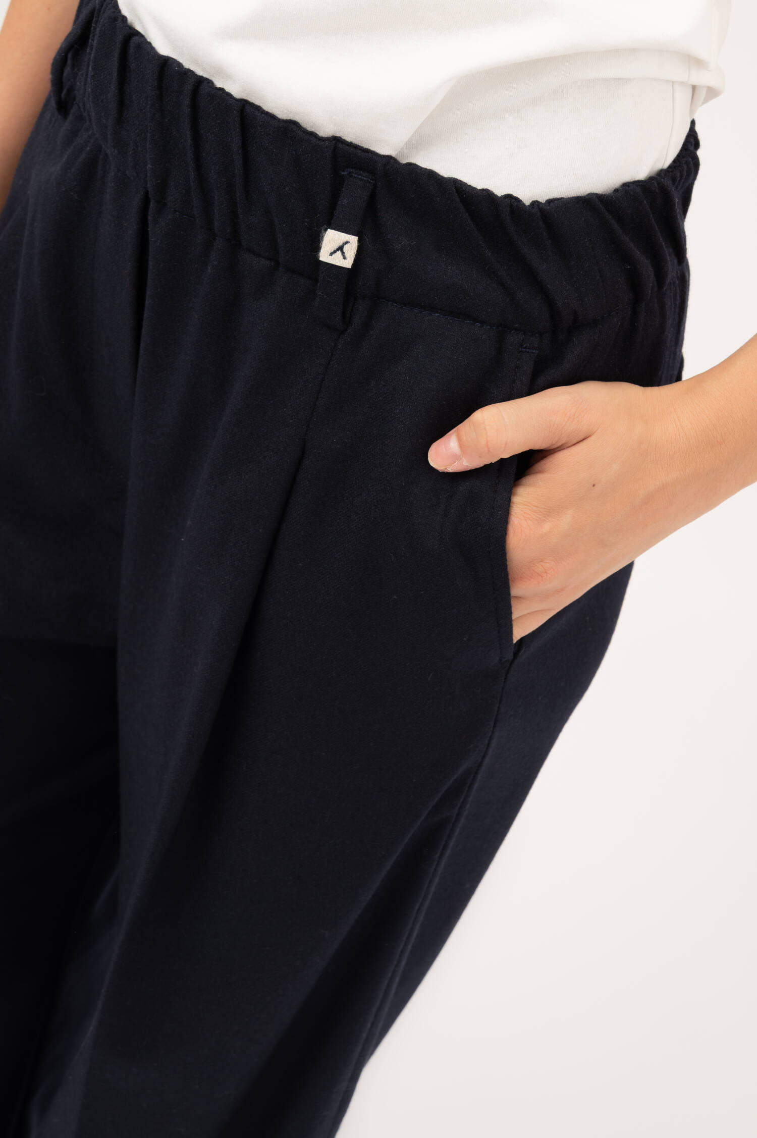 Weite Woll-Mix Hose in Navy Weite Woll-Mix Hose in Navy